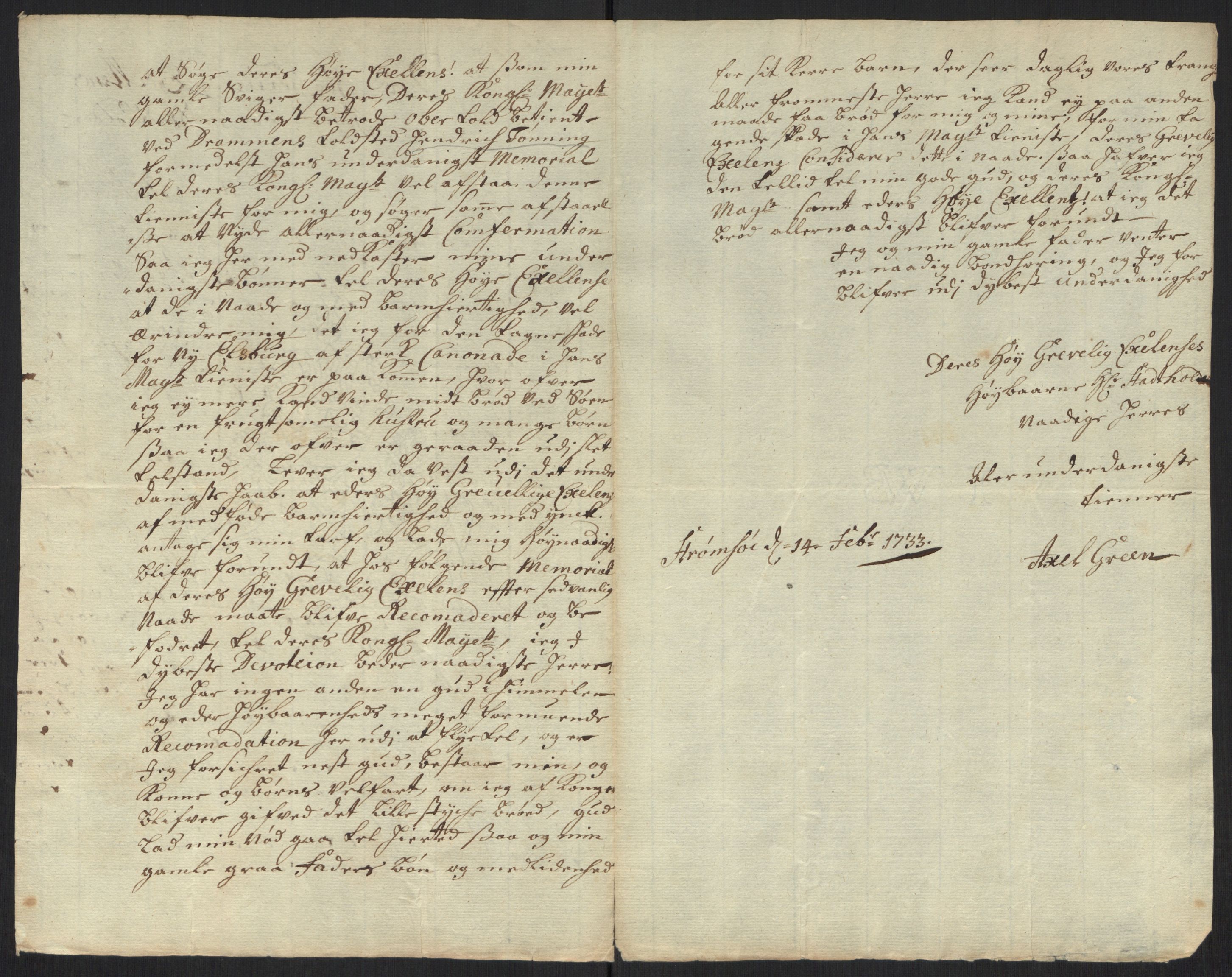 Stattholderembetet 1572-1771, AV/RA-EA-2870/Ef/L0107: Brev fra embetsmenn og andre, 1733-1734, p. 34