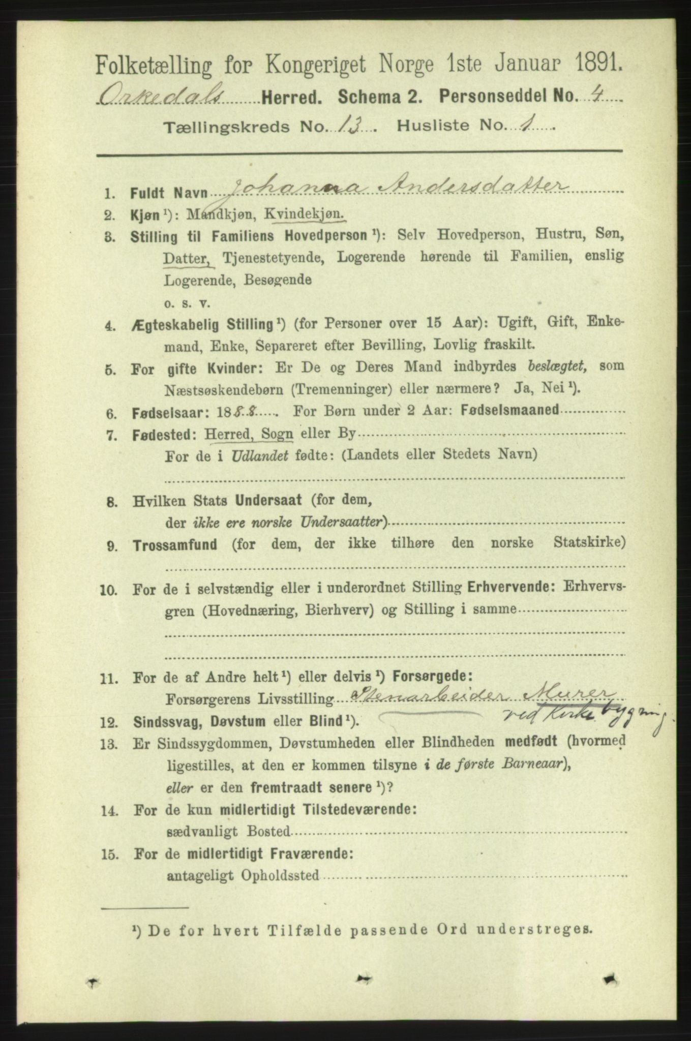 RA, 1891 census for 1638 Orkdal, 1891, p. 6018