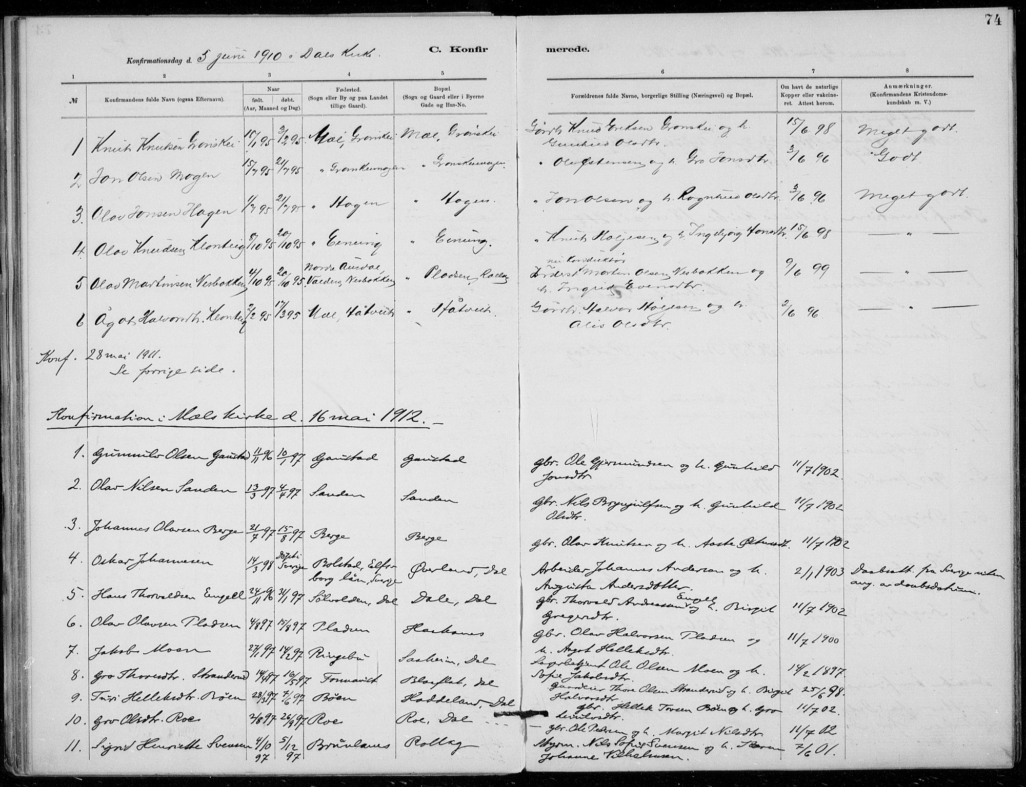Tinn kirkebøker, SAKO/A-308/F/Fb/L0002: Parish register (official) no. II 2, 1878-1917, p. 74