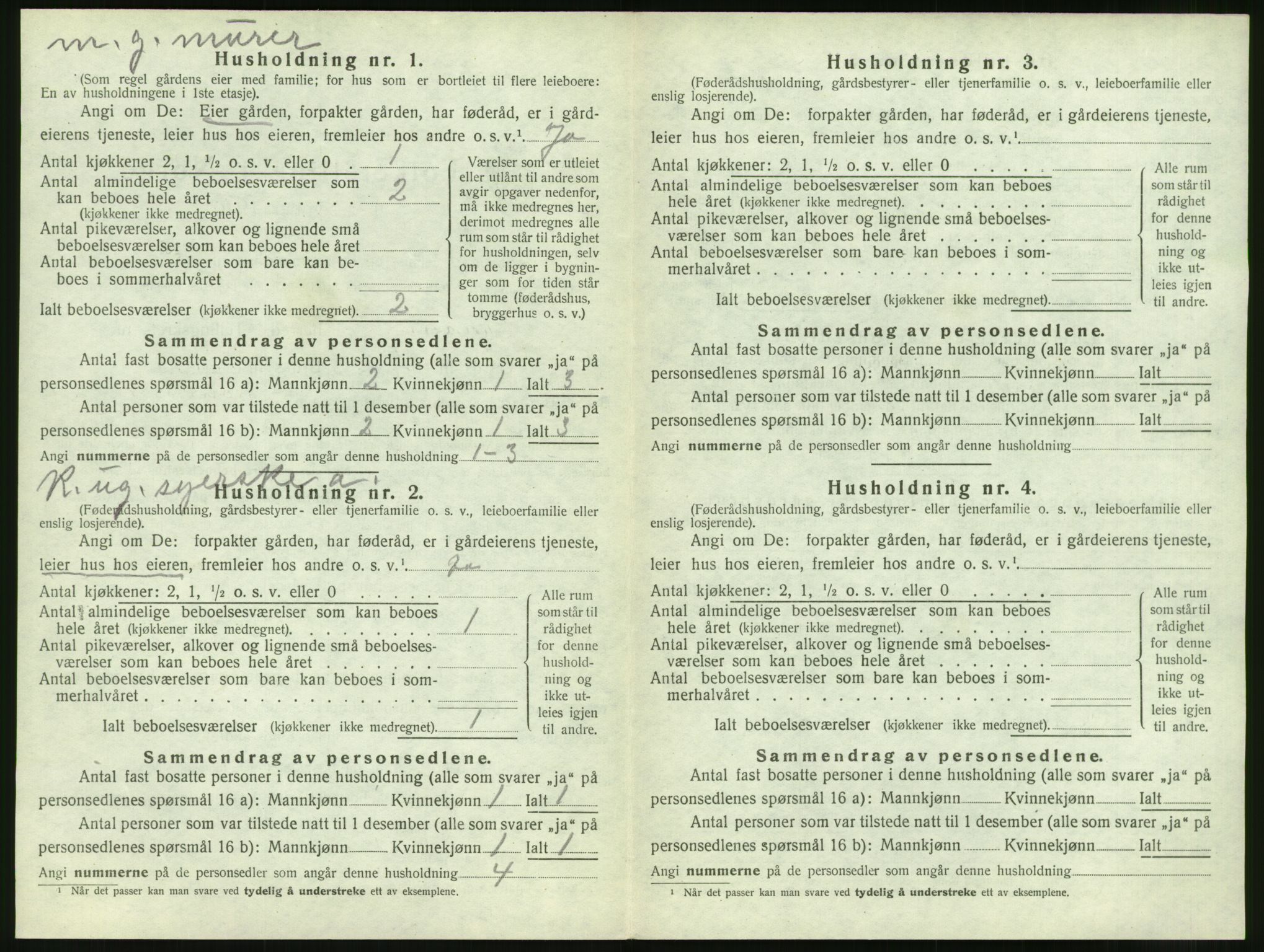 SAT, 1920 census for Vatne, 1920, p. 339