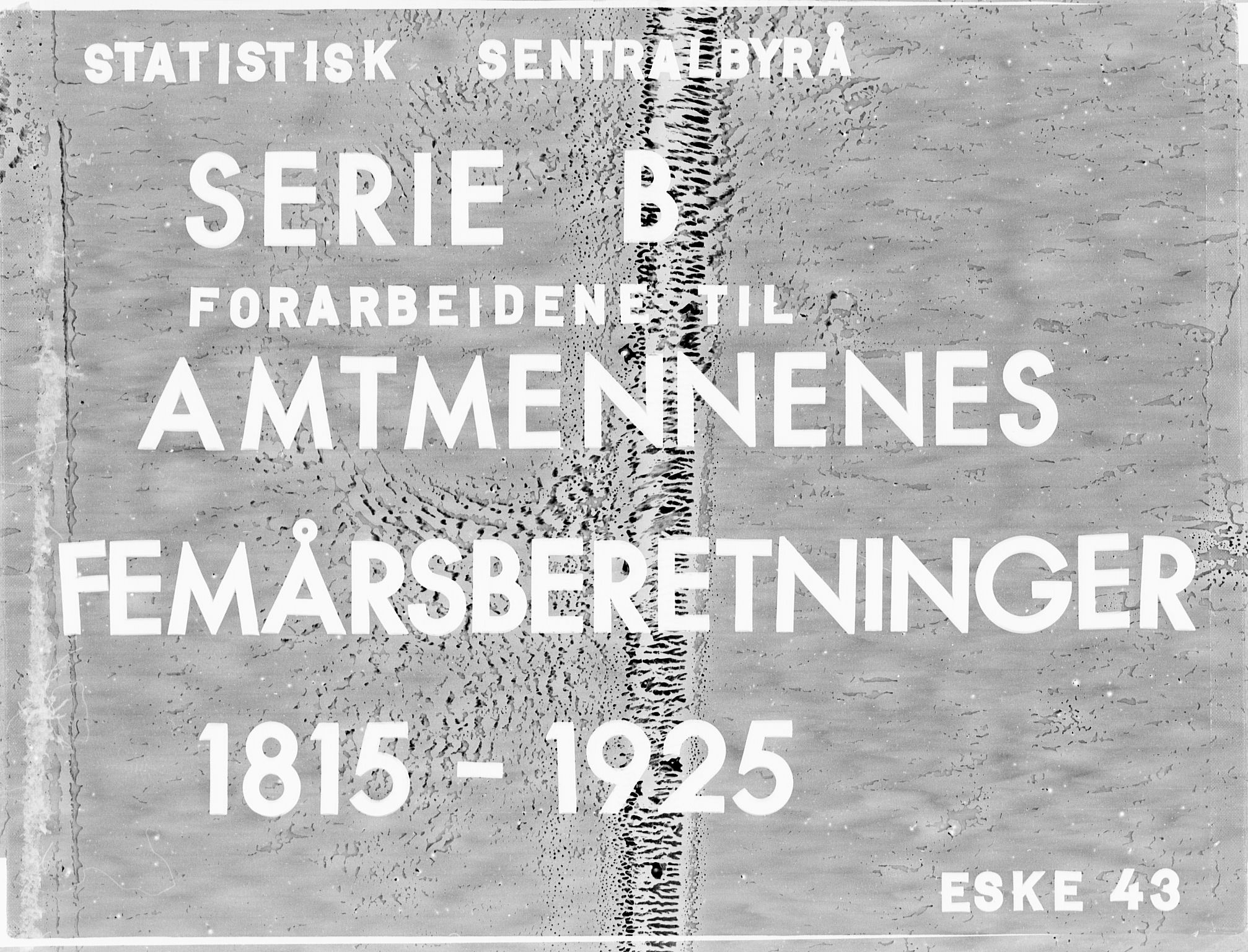 Statistisk sentralbyrå, Næringsøkonomiske emner, Generelt - Amtmennenes femårsberetninger, AV/RA-S-2233/F/Fa/L0043: --, 1875, p. 1