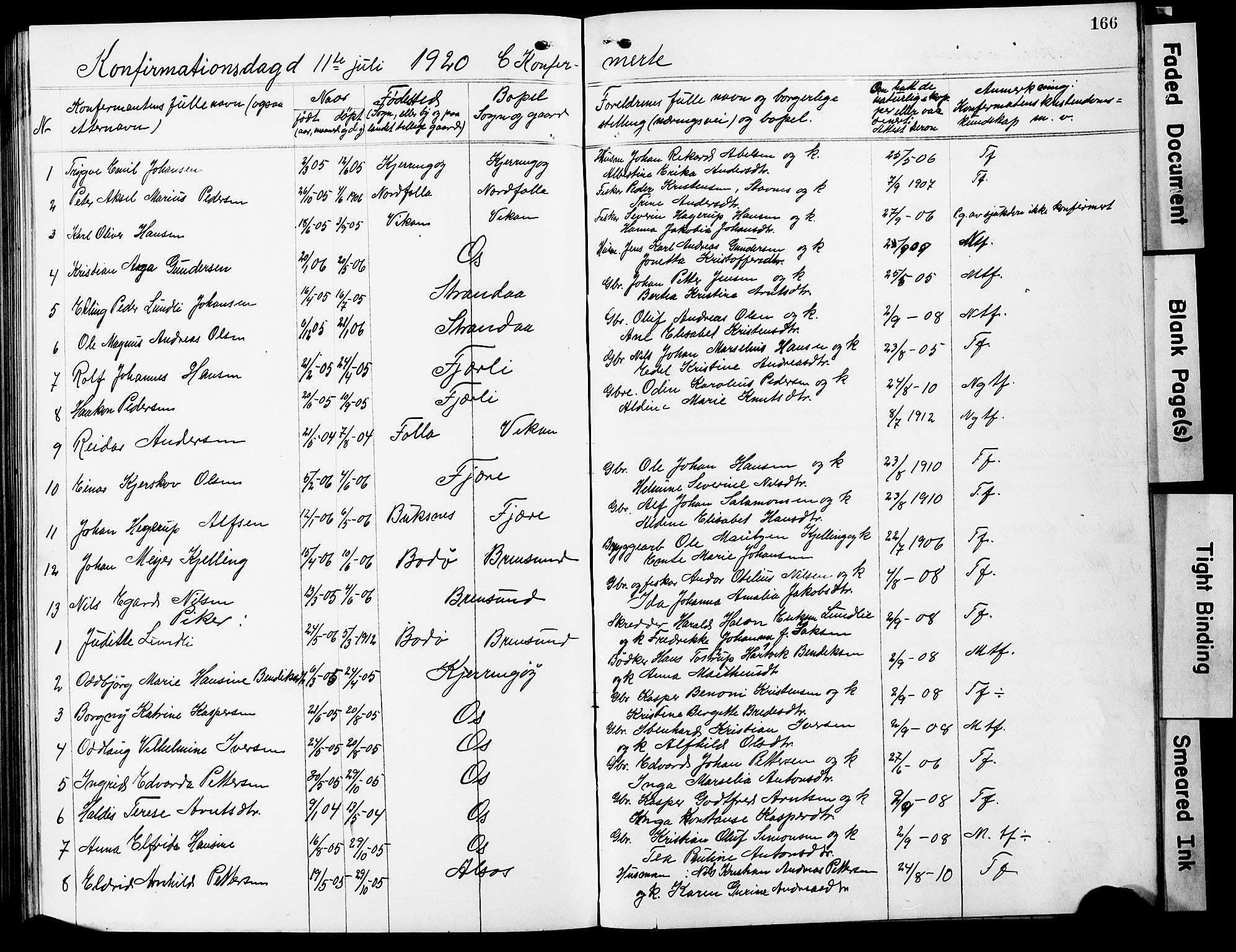 Ministerialprotokoller, klokkerbøker og fødselsregistre - Nordland, SAT/A-1459/803/L0077: Parish register (copy) no. 803C04, 1897-1930, p. 166