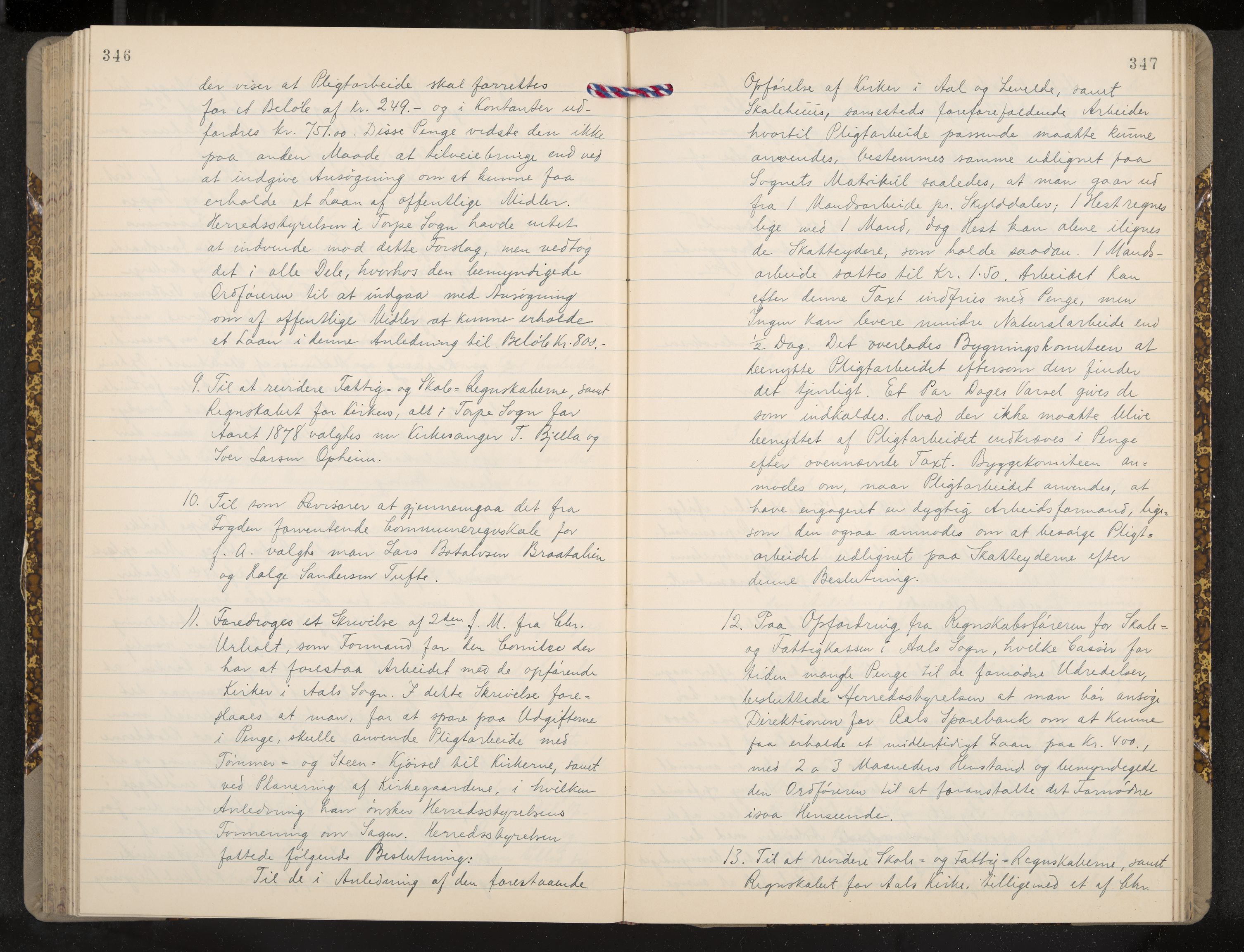 Ål formannskap og sentraladministrasjon, IKAK/0619021/A/Aa/L0003: Utskrift av møtebok, 1864-1880, p. 346-347