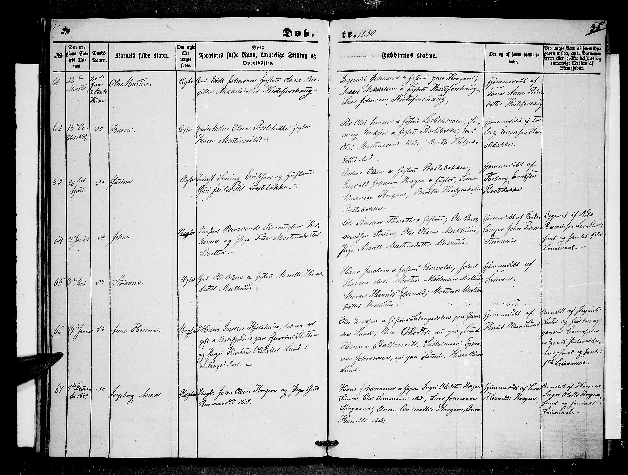 Ibestad sokneprestembete, SATØ/S-0077/H/Ha/Haa/L0007kirke: Parish register (official) no. 7, 1847-1850, p. 35