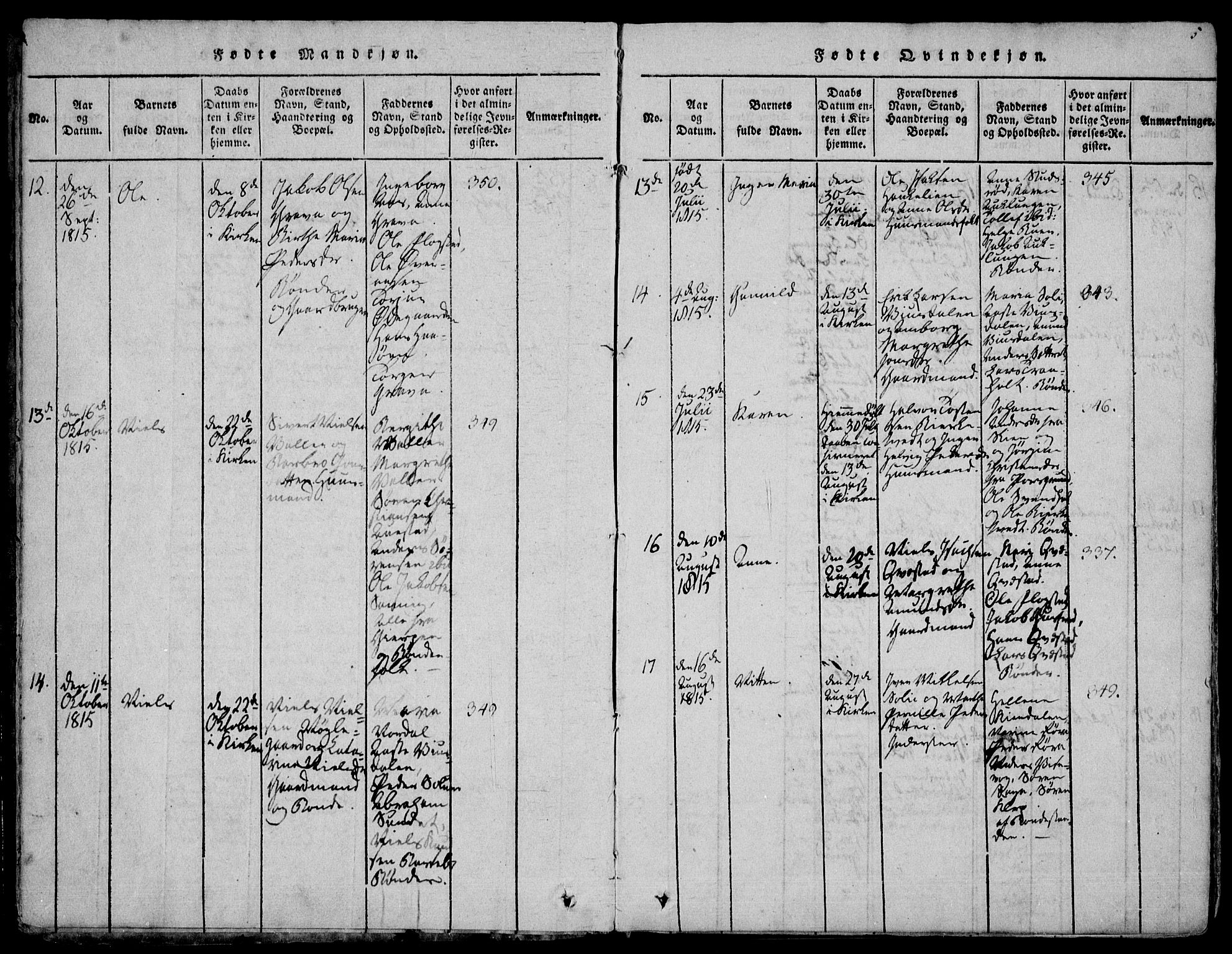 Eidanger kirkebøker, AV/SAKO-A-261/F/Fa/L0007: Parish register (official) no. 7, 1814-1831, p. 5