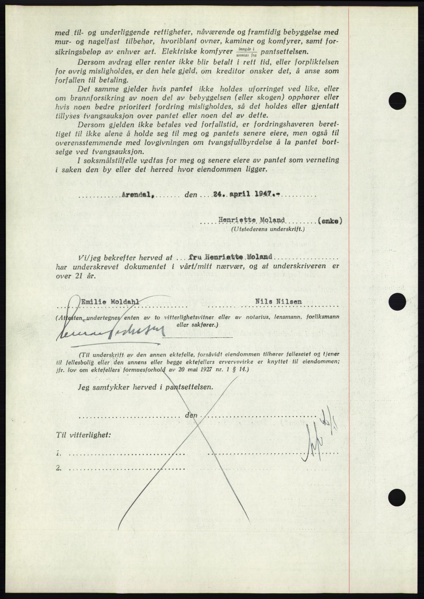 Nedenes sorenskriveri, AV/SAK-1221-0006/G/Gb/Gbb/L0004: Mortgage book no. B4, 1947-1947, Diary no: : 586/1947