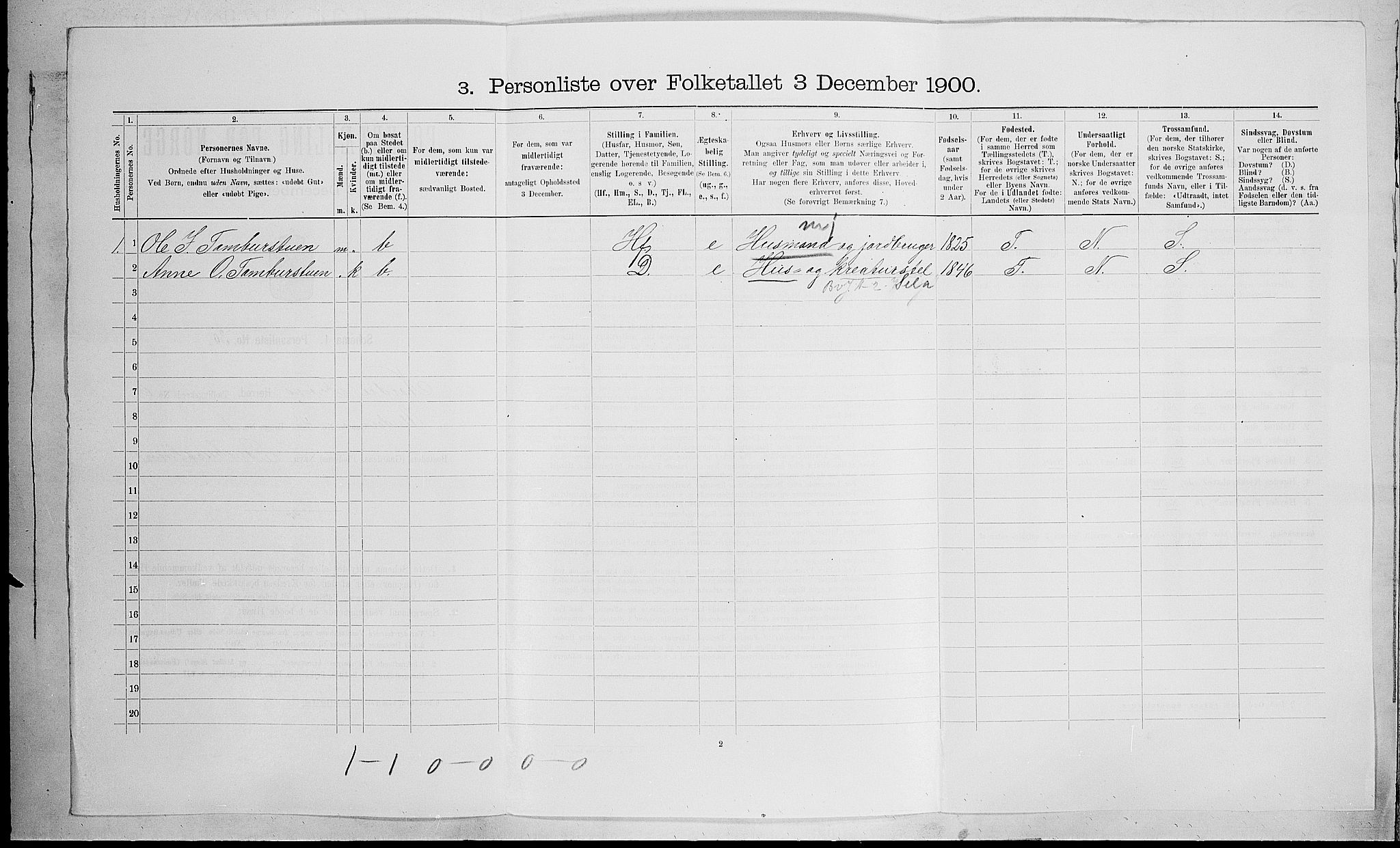 SAH, 1900 census for Nord-Fron, 1900, p. 721