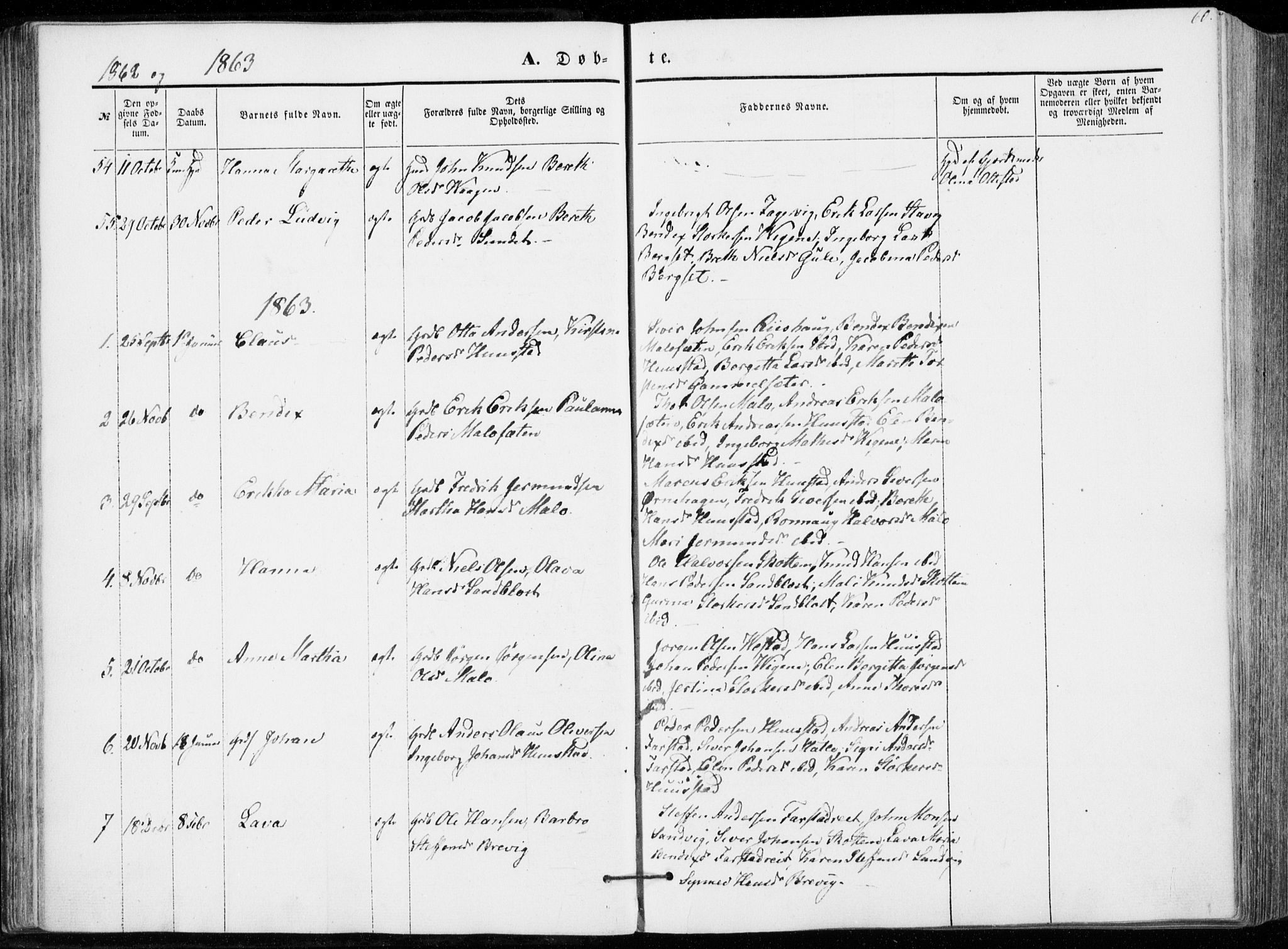 Ministerialprotokoller, klokkerbøker og fødselsregistre - Møre og Romsdal, SAT/A-1454/566/L0767: Parish register (official) no. 566A06, 1852-1868, p. 60