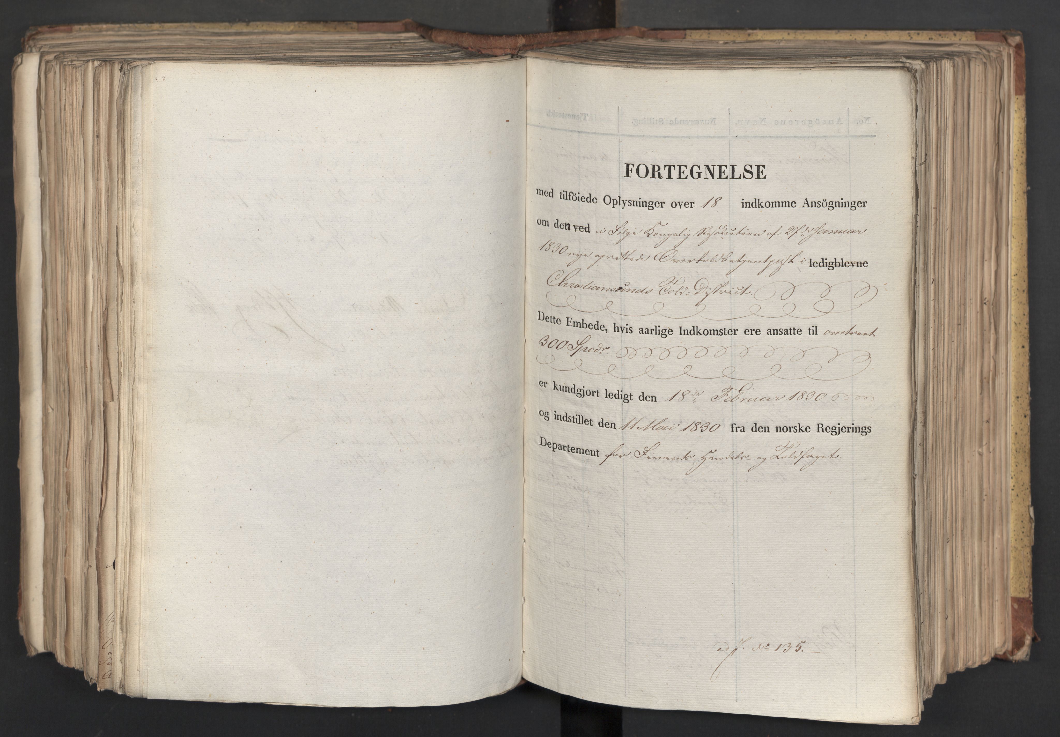 Statsrådsavdelingen i Stockholm, RA/S-1003/D/Da/L0065: Regjeringsinnstillinger nr. 1-239, 1830, p. 508