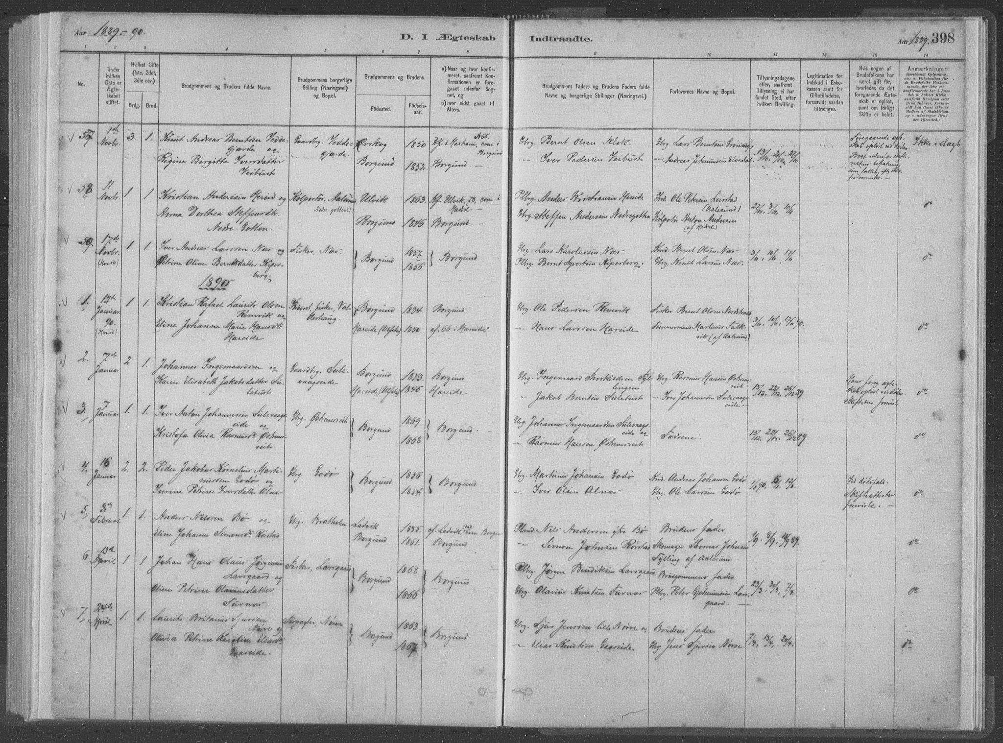 Ministerialprotokoller, klokkerbøker og fødselsregistre - Møre og Romsdal, SAT/A-1454/528/L0402: Parish register (official) no. 528A12II, 1880-1903, p. 398