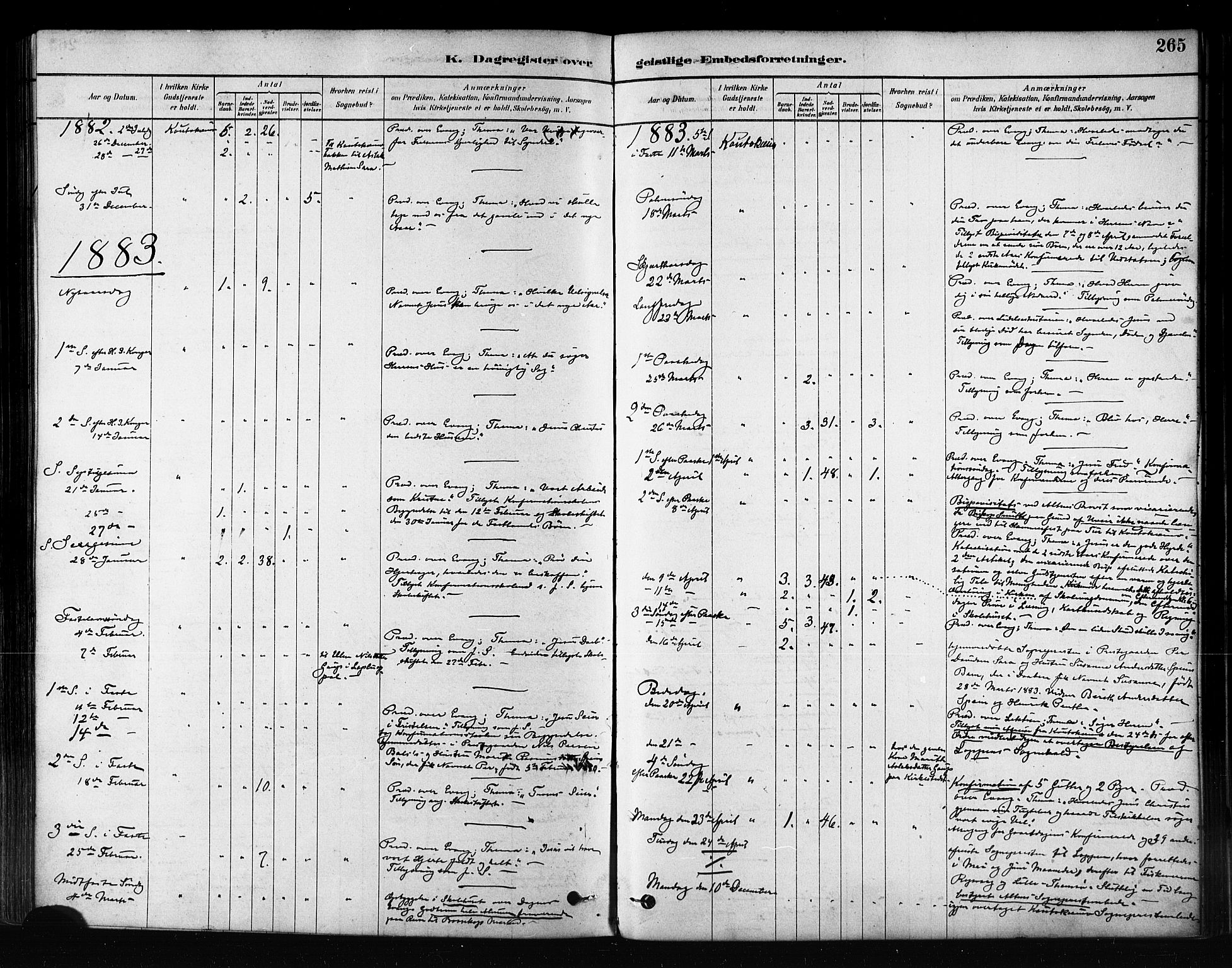 Kautokeino sokneprestembete, AV/SATØ-S-1340/H/Ha/L0004.kirke: Parish register (official) no. 4, 1877-1896, p. 265