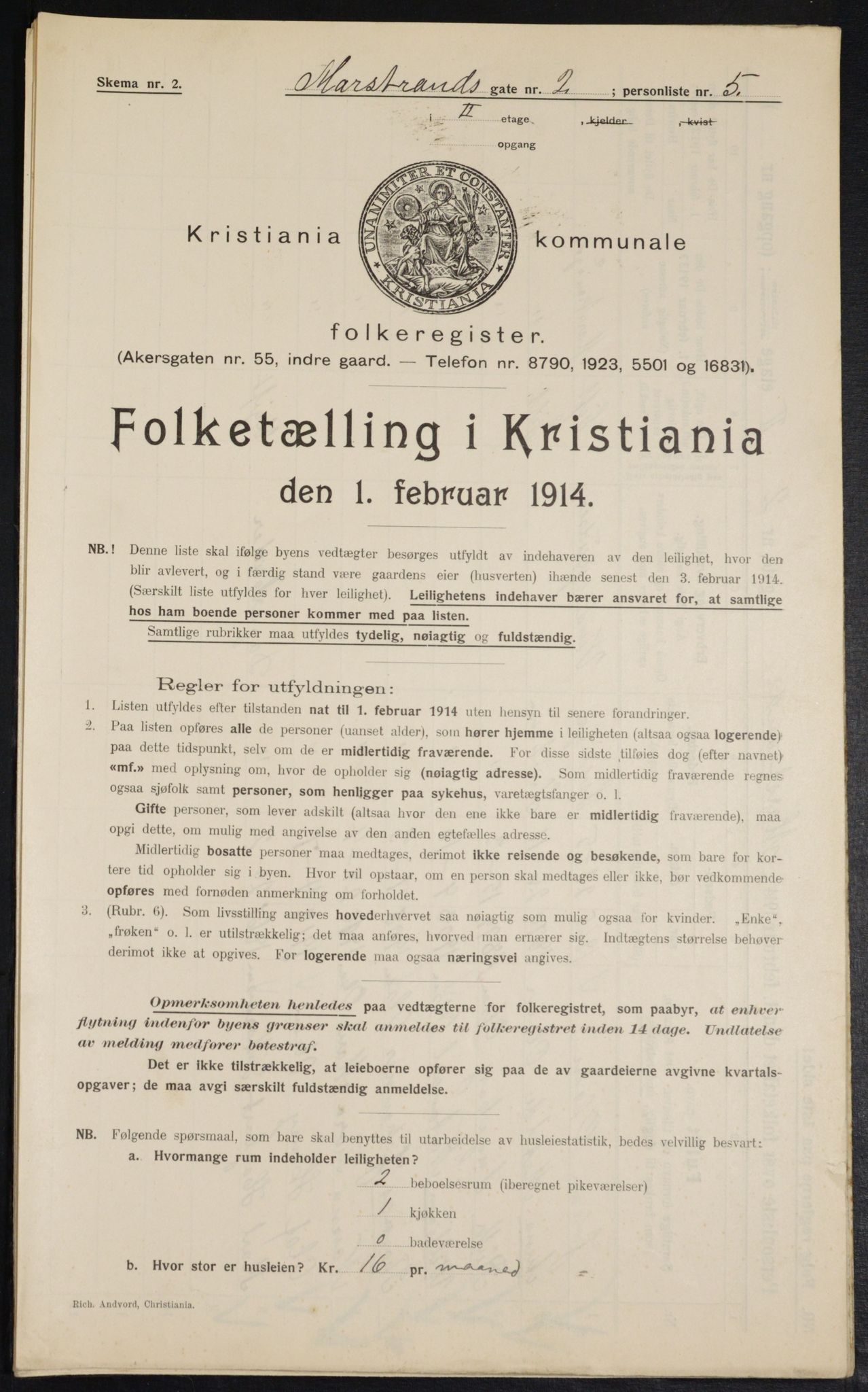 OBA, Municipal Census 1914 for Kristiania, 1914, p. 64639