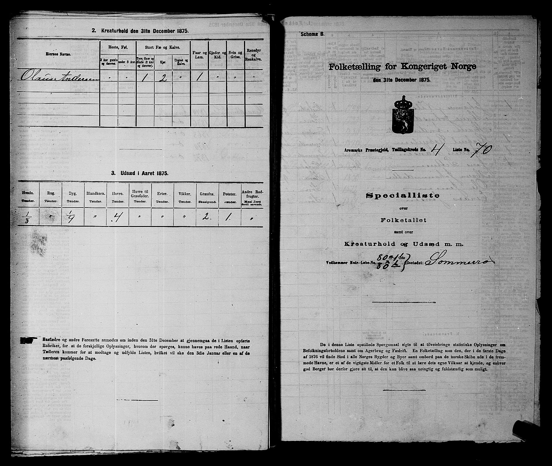 RA, 1875 census for 0118P Aremark, 1875, p. 642