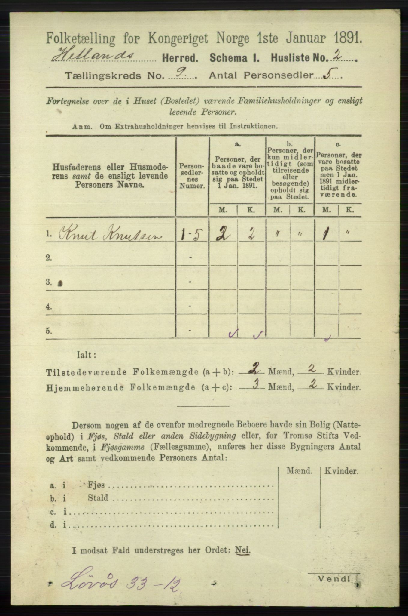 RA, 1891 census for 1126 Hetland, 1891, p. 5007