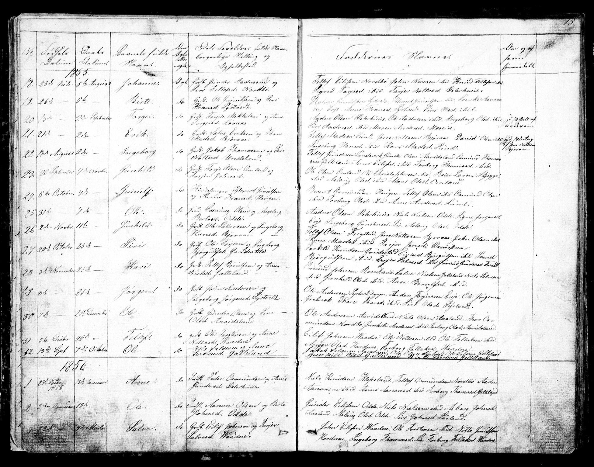 Evje sokneprestkontor, AV/SAK-1111-0008/F/Fb/Fba/L0002: Parish register (copy) no. B 2, 1849-1896, p. 15