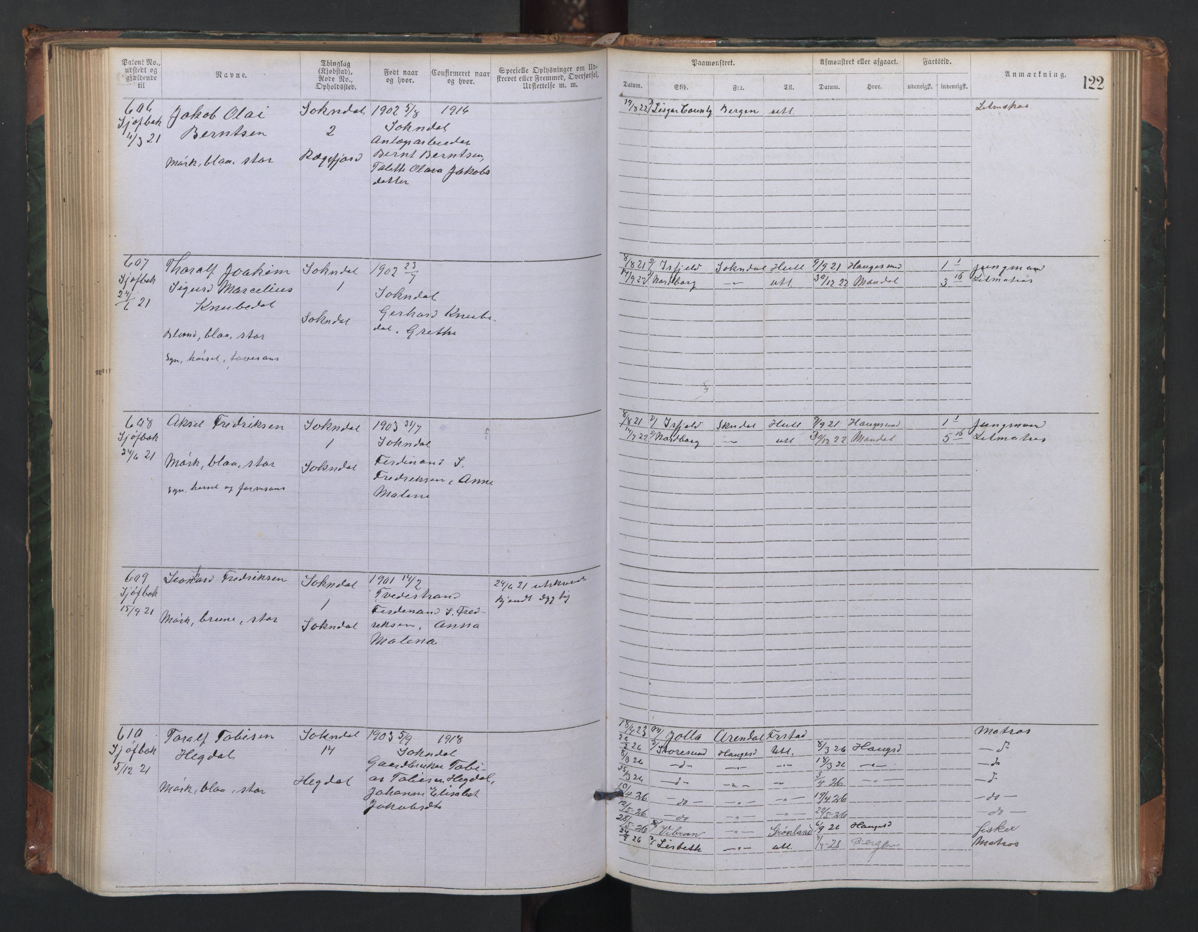 Sogndal mønstringskrets, SAK/2031-0020/F/Fa/L0001: Annotasjonsrulle nr 1-635 med register, P-1, 1868-1931, p. 113