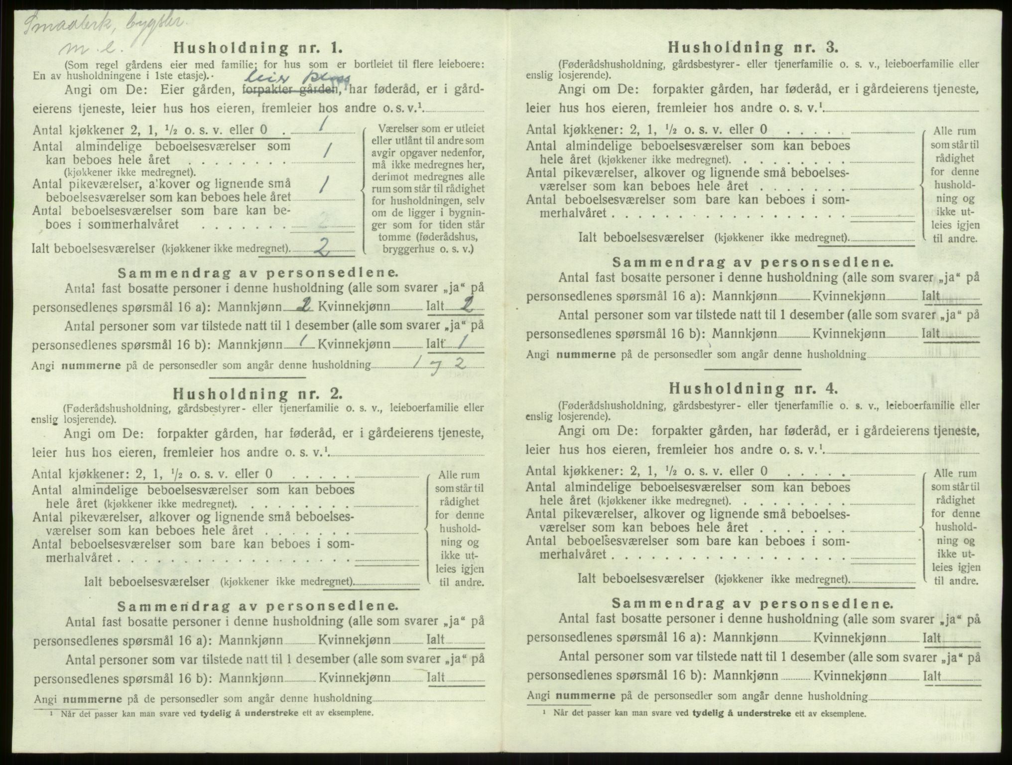 SAB, 1920 census for Lærdal, 1920, p. 137