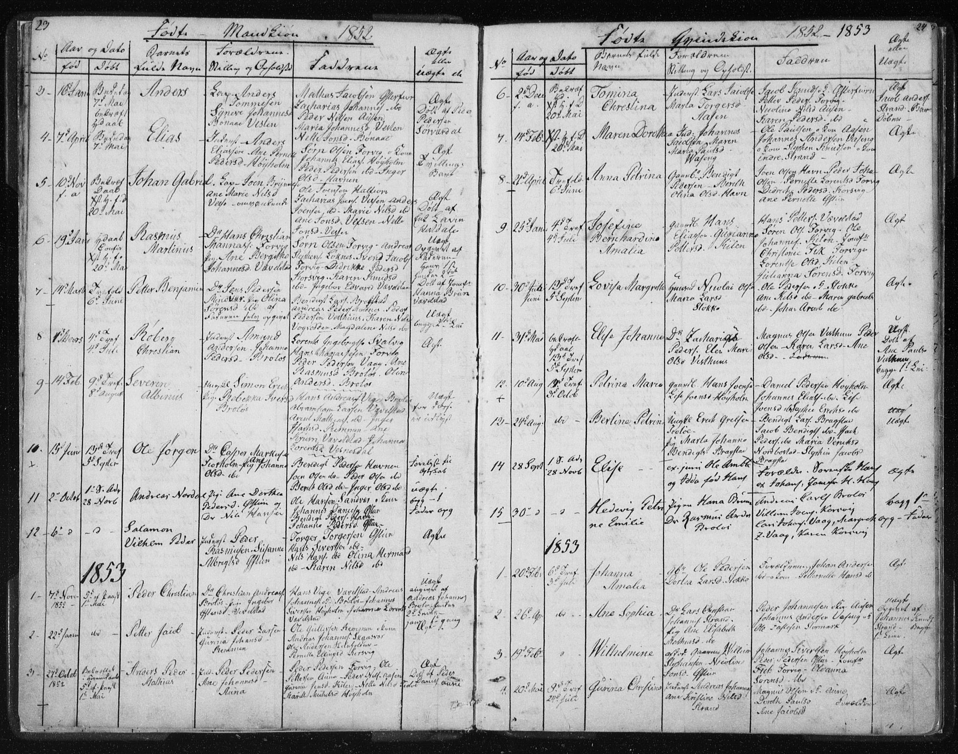 Ministerialprotokoller, klokkerbøker og fødselsregistre - Nordland, SAT/A-1459/819/L0275: Parish register (copy) no. 819C01, 1841-1868, p. 23-24