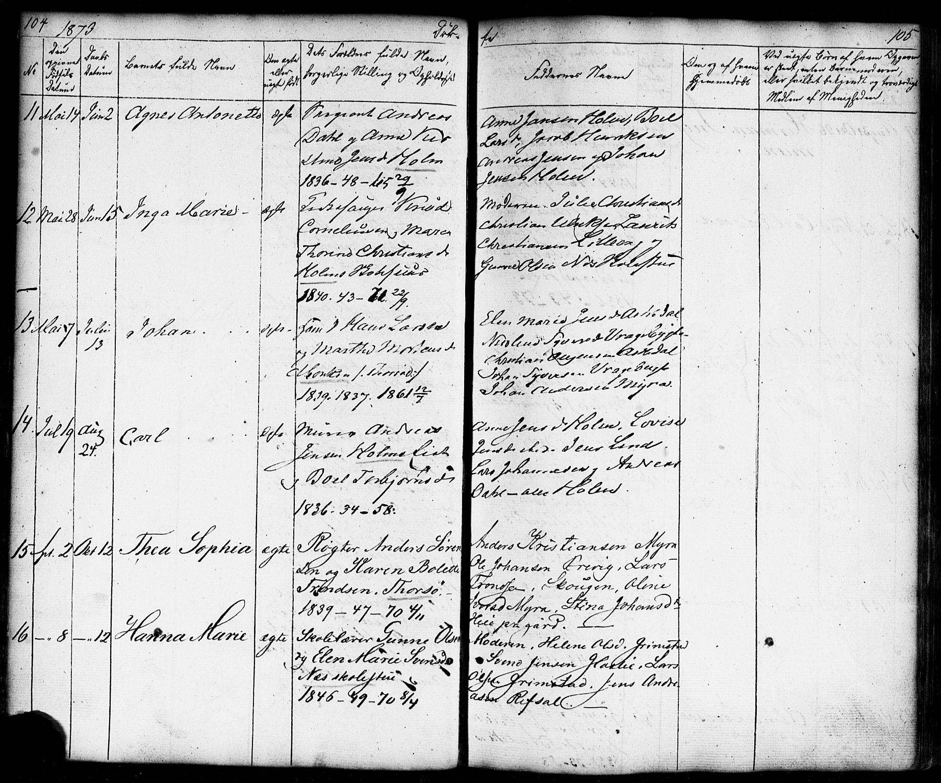 Borge prestekontor Kirkebøker, AV/SAO-A-10903/F/Fb/L0002: Parish register (official) no. II 2, 1853-1877, p. 104-105