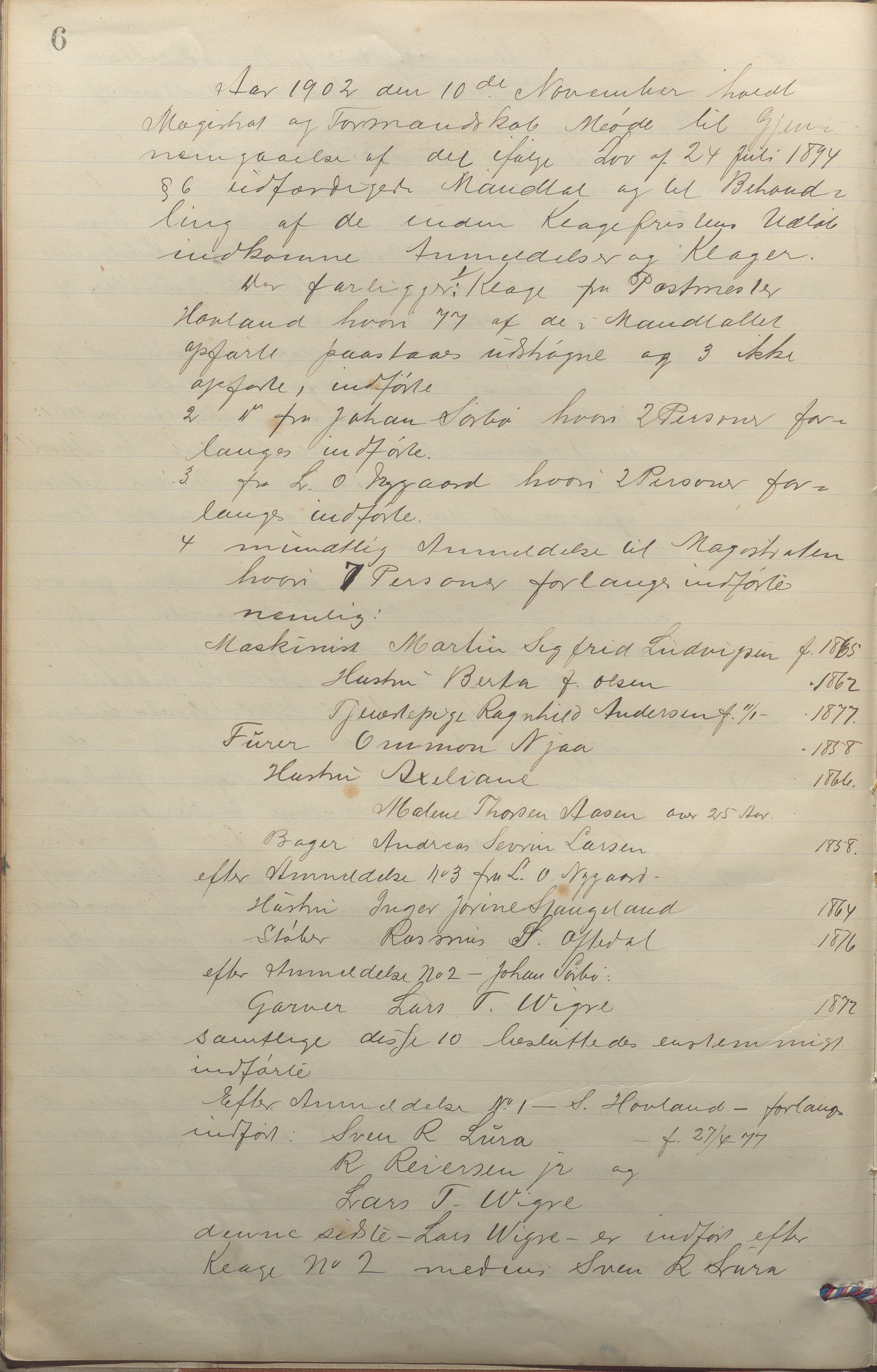 Sandnes kommune - Formannskapet og Bystyret, IKAR/K-100188/Aa/L0006: Møtebok, 1902-1909, p. 6