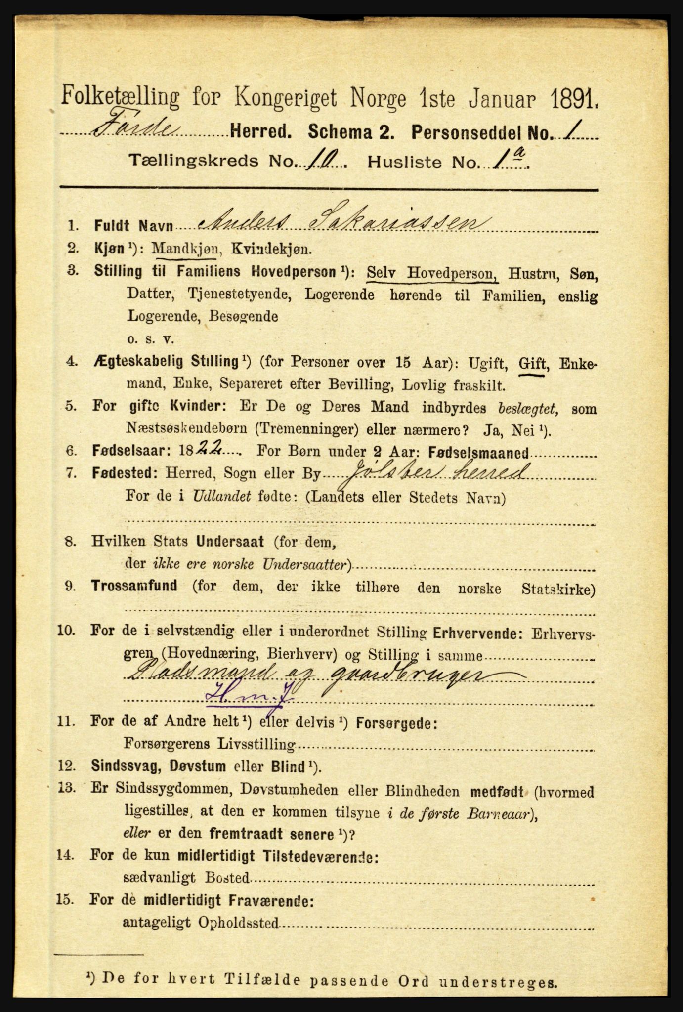 RA, 1891 census for 1432 Førde, 1891, p. 3667