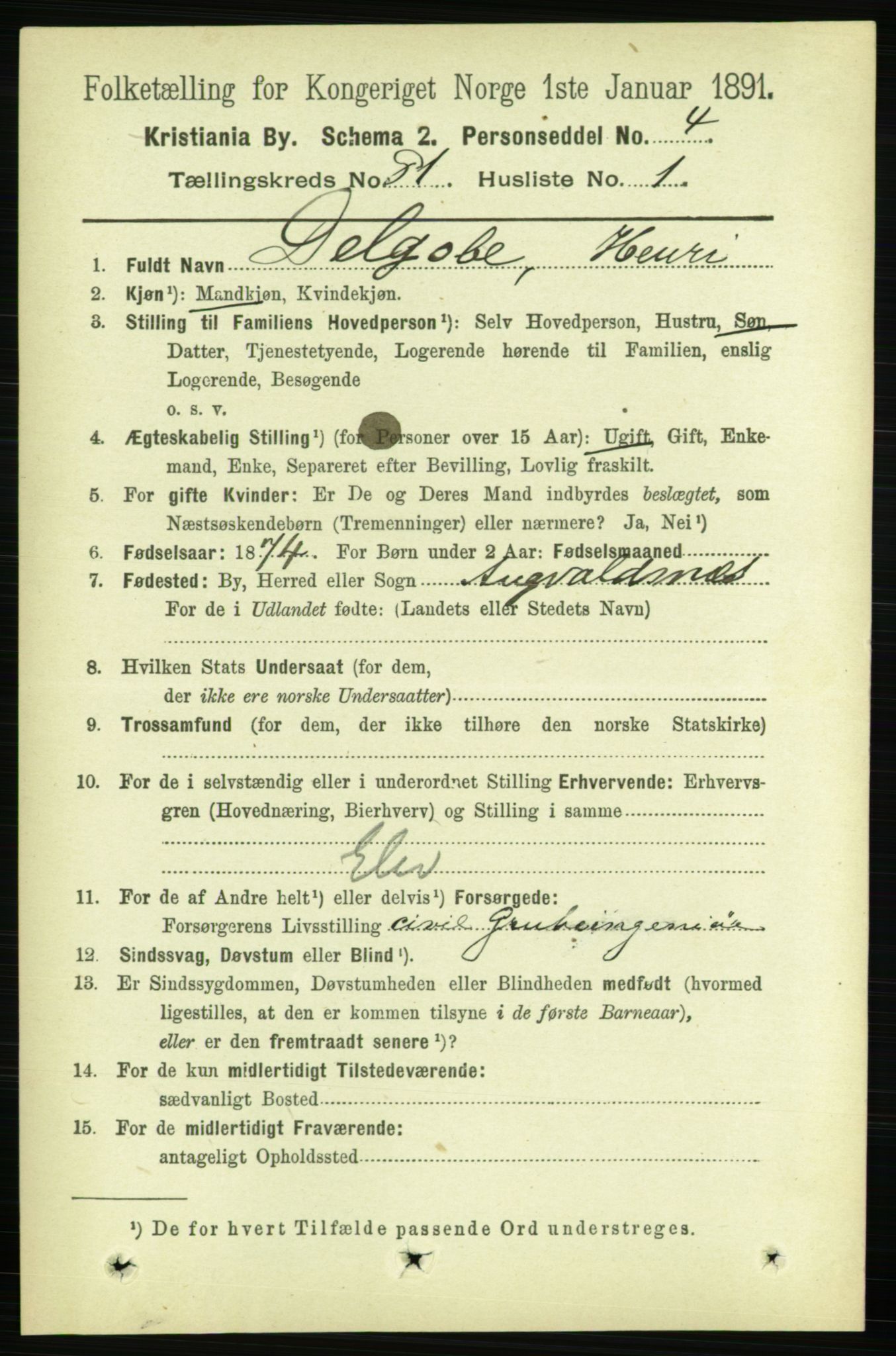 RA, 1891 census for 0301 Kristiania, 1891, p. 41528