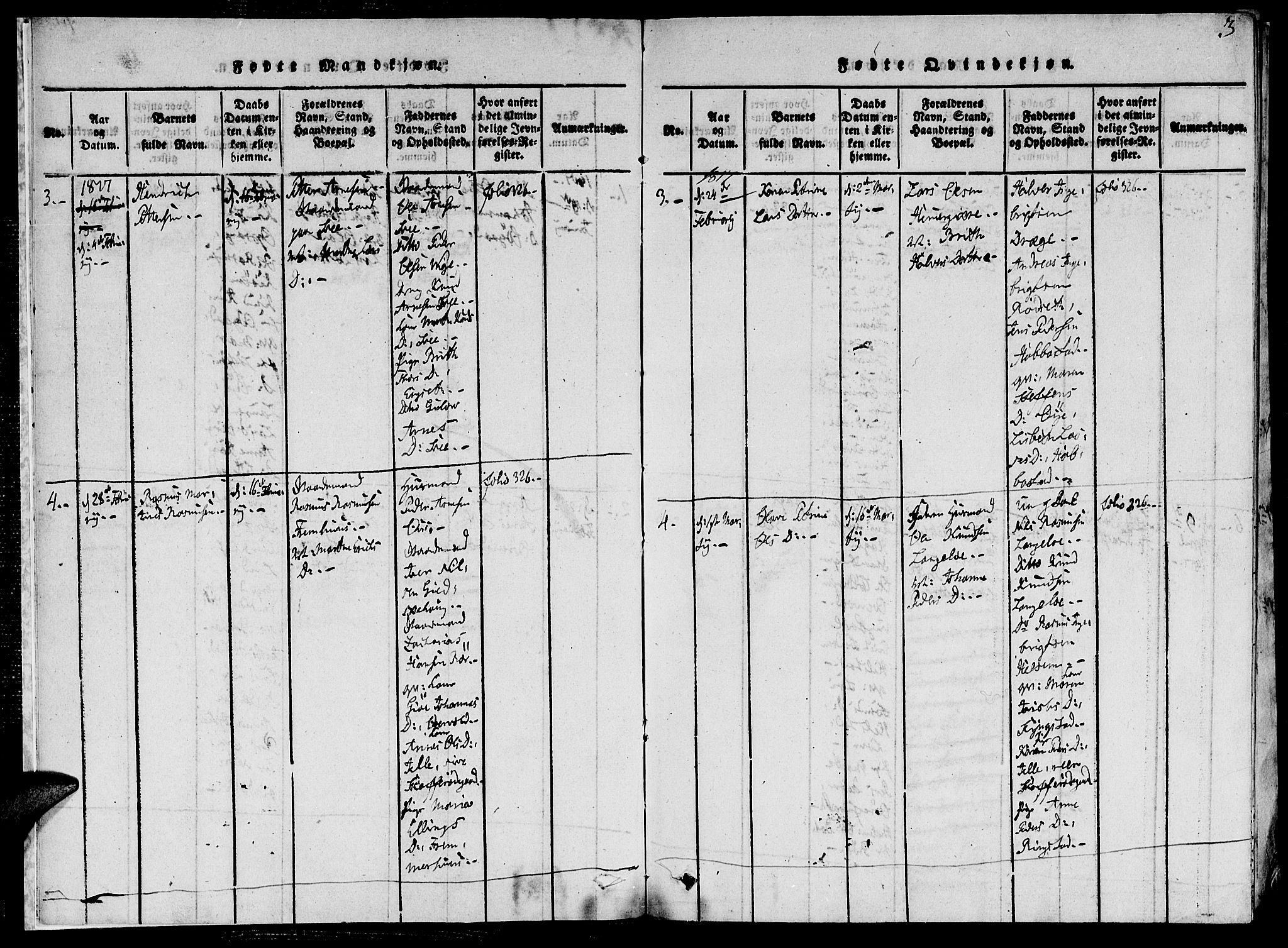 Ministerialprotokoller, klokkerbøker og fødselsregistre - Møre og Romsdal, AV/SAT-A-1454/520/L0273: Parish register (official) no. 520A03, 1817-1826, p. 3