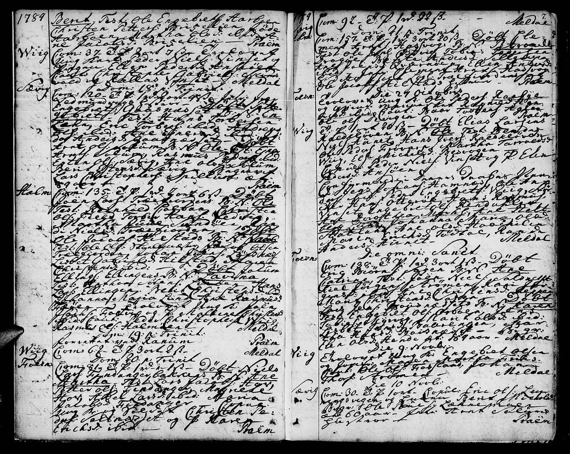 Ministerialprotokoller, klokkerbøker og fødselsregistre - Nord-Trøndelag, SAT/A-1458/773/L0608: Parish register (official) no. 773A02, 1784-1816, p. 7