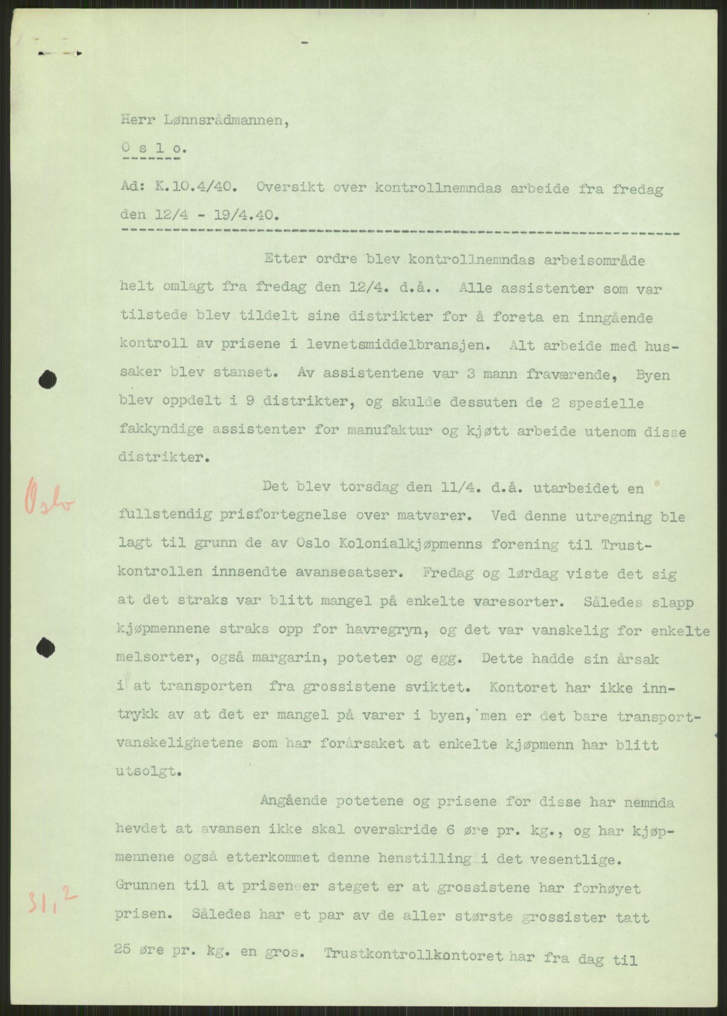 Forsvaret, Forsvarets krigshistoriske avdeling, AV/RA-RAFA-2017/Y/Ya/L0013: II-C-11-31 - Fylkesmenn.  Rapporter om krigsbegivenhetene 1940., 1940, p. 659