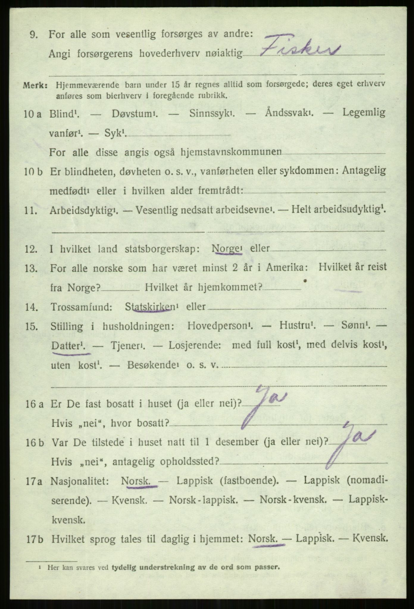 SATØ, 1920 census for Lenvik, 1920, p. 2785