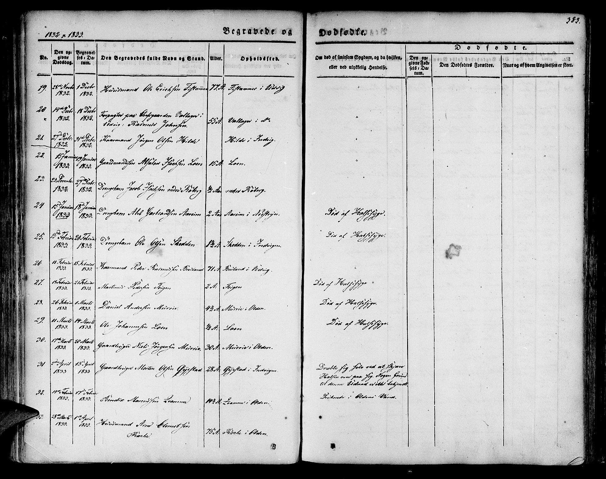 Innvik sokneprestembete, AV/SAB-A-80501: Parish register (official) no. A 4II, 1832-1846, p. 383