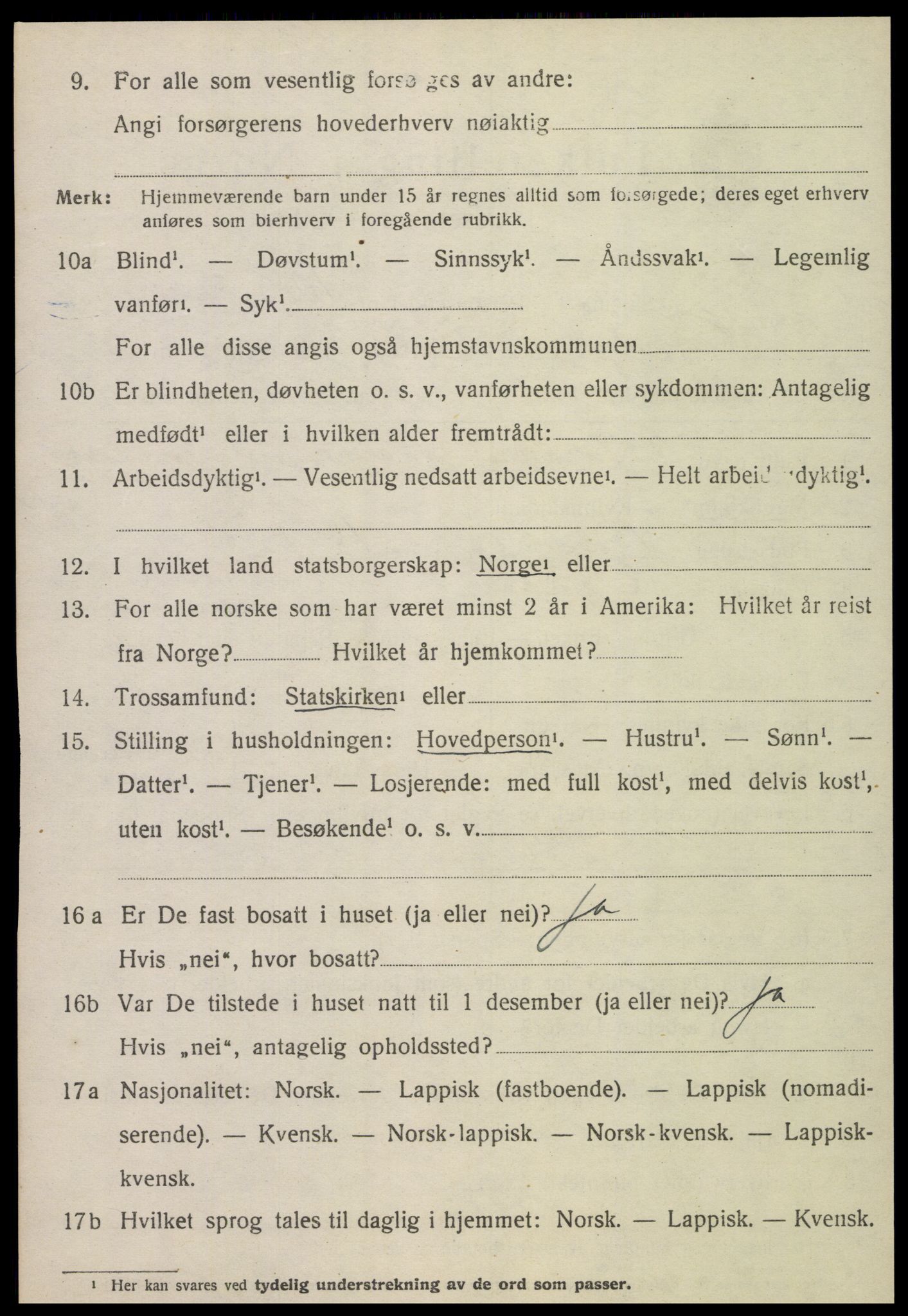 SAT, 1920 census for Ogndal, 1920, p. 1354