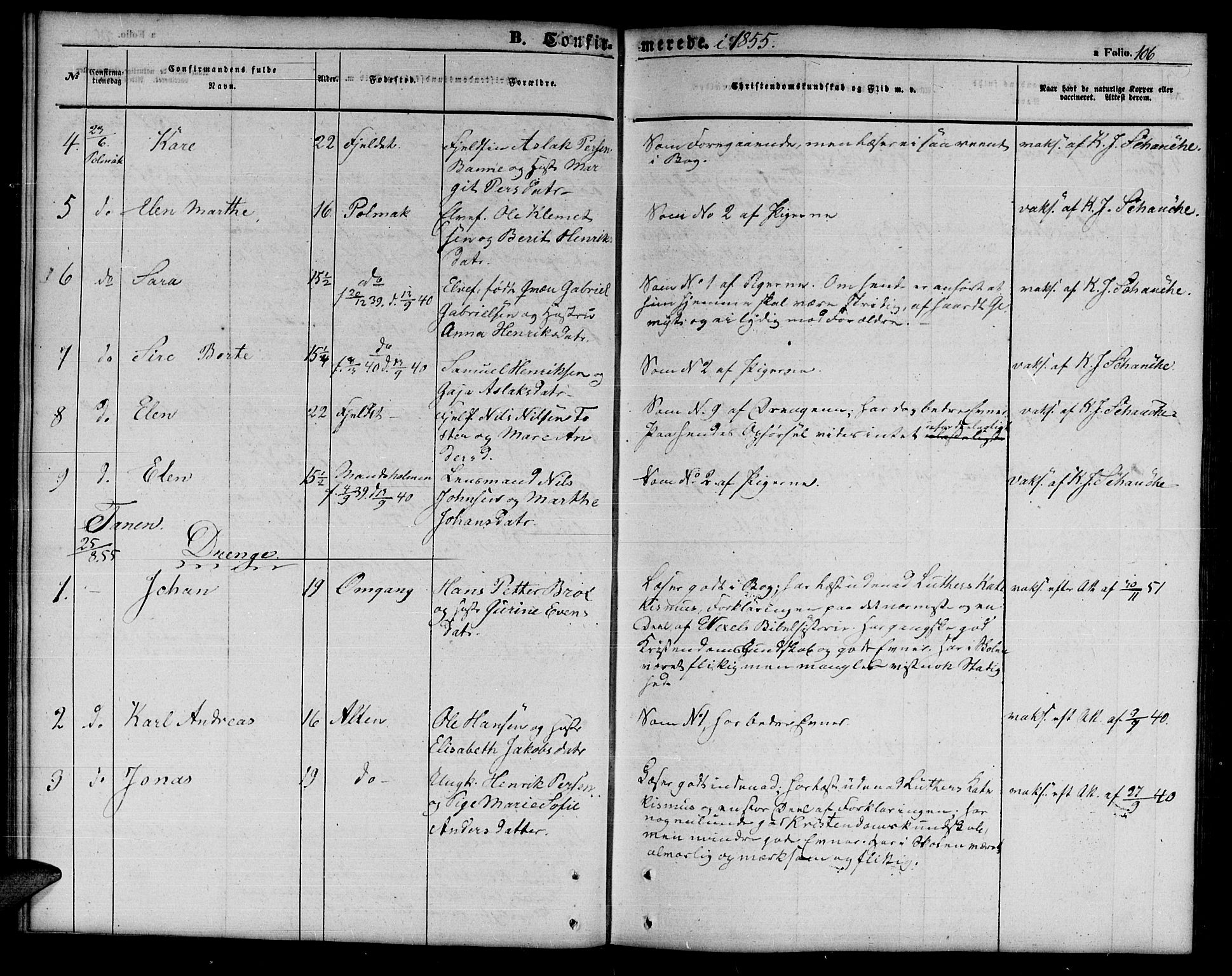 Tana sokneprestkontor, SATØ/S-1334/H/Hb/L0001klokker: Parish register (copy) no. 1 /1, 1853-1867, p. 106