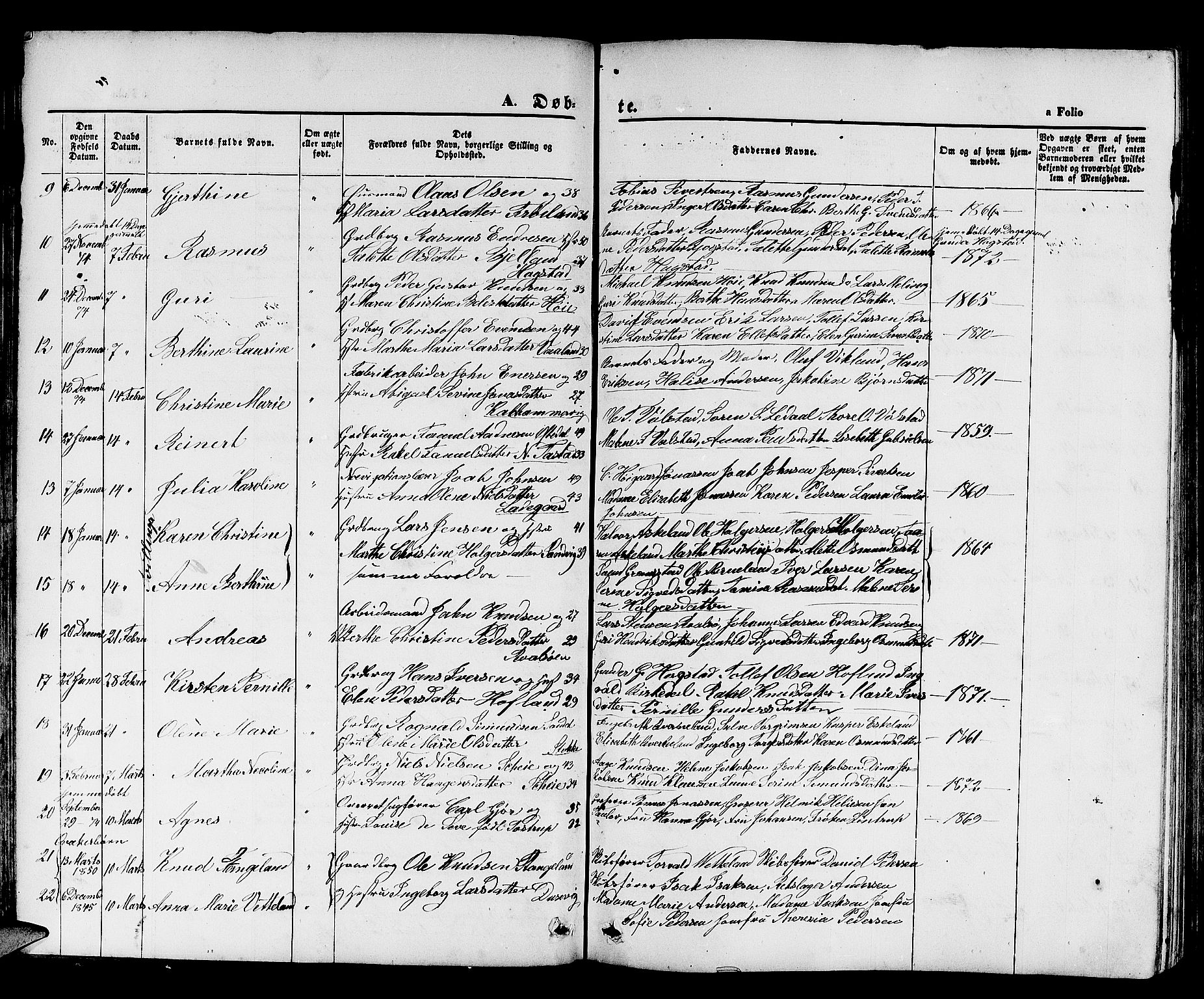 Hetland sokneprestkontor, SAST/A-101826/30/30BB/L0003: Parish register (copy) no. B 3, 1863-1877