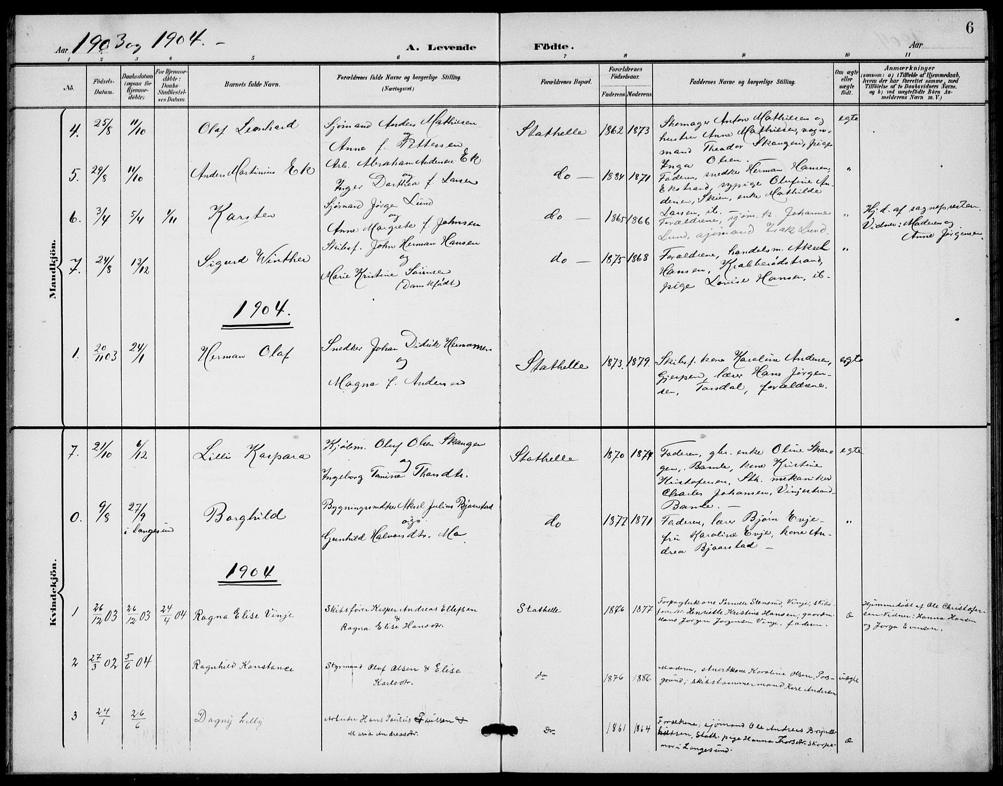 Bamble kirkebøker, AV/SAKO-A-253/G/Gb/L0002: Parish register (copy) no. II 2, 1900-1925, p. 6