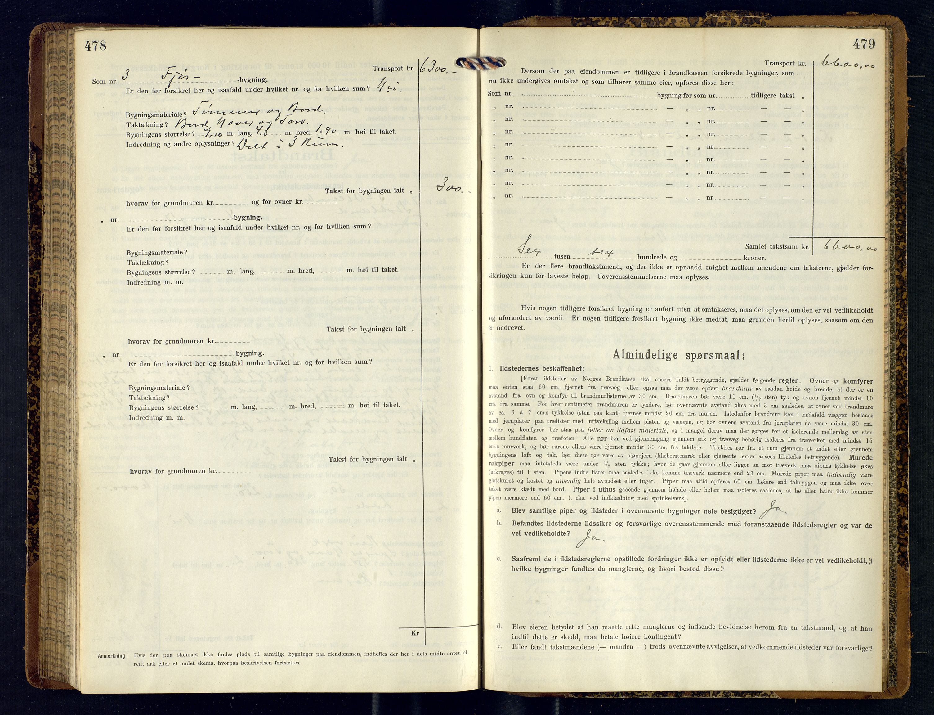 Tranøy lensmannskontor (Sørreisa lensmannskontor), AV/SATØ-SATØ-46/1/F/Fq/Fqc/L0258: Branntakstprotokoller, 1915-1918, p. 478-479