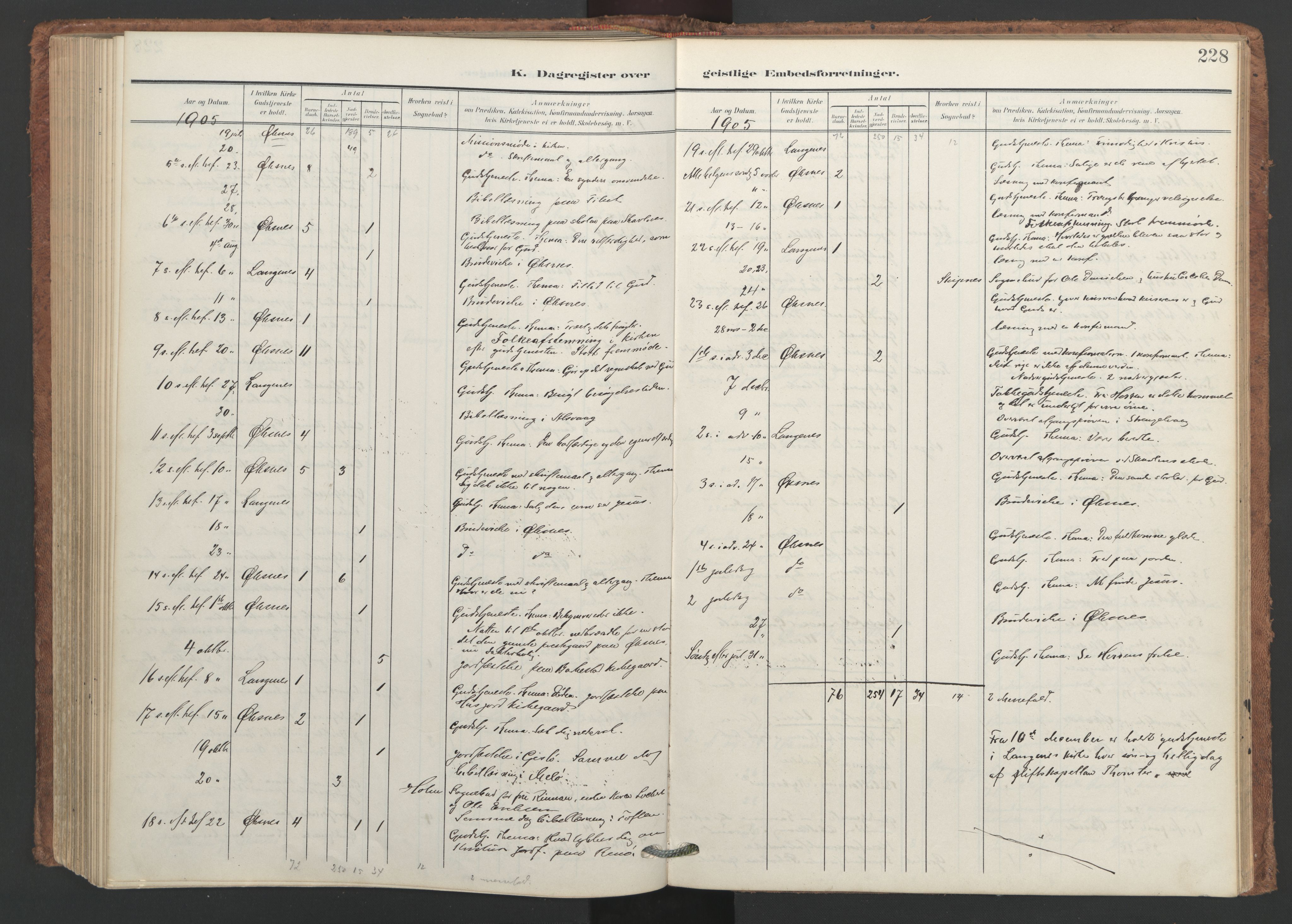 Ministerialprotokoller, klokkerbøker og fødselsregistre - Nordland, SAT/A-1459/893/L1339: Parish register (official) no. 893A11, 1904-1914, p. 228