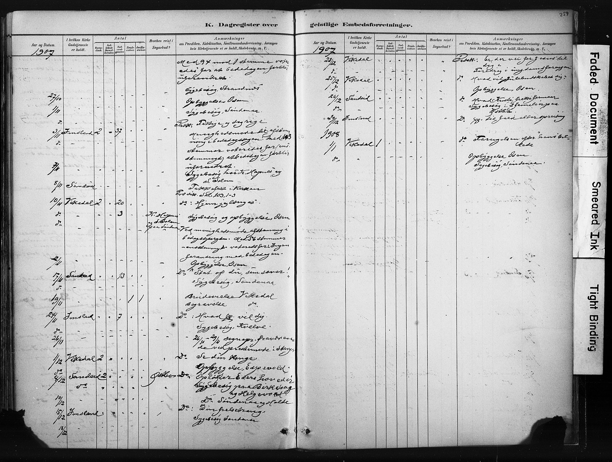 Vikedal sokneprestkontor, AV/SAST-A-101840/01/IV: Parish register (official) no. A 10, 1884-1907, p. 259