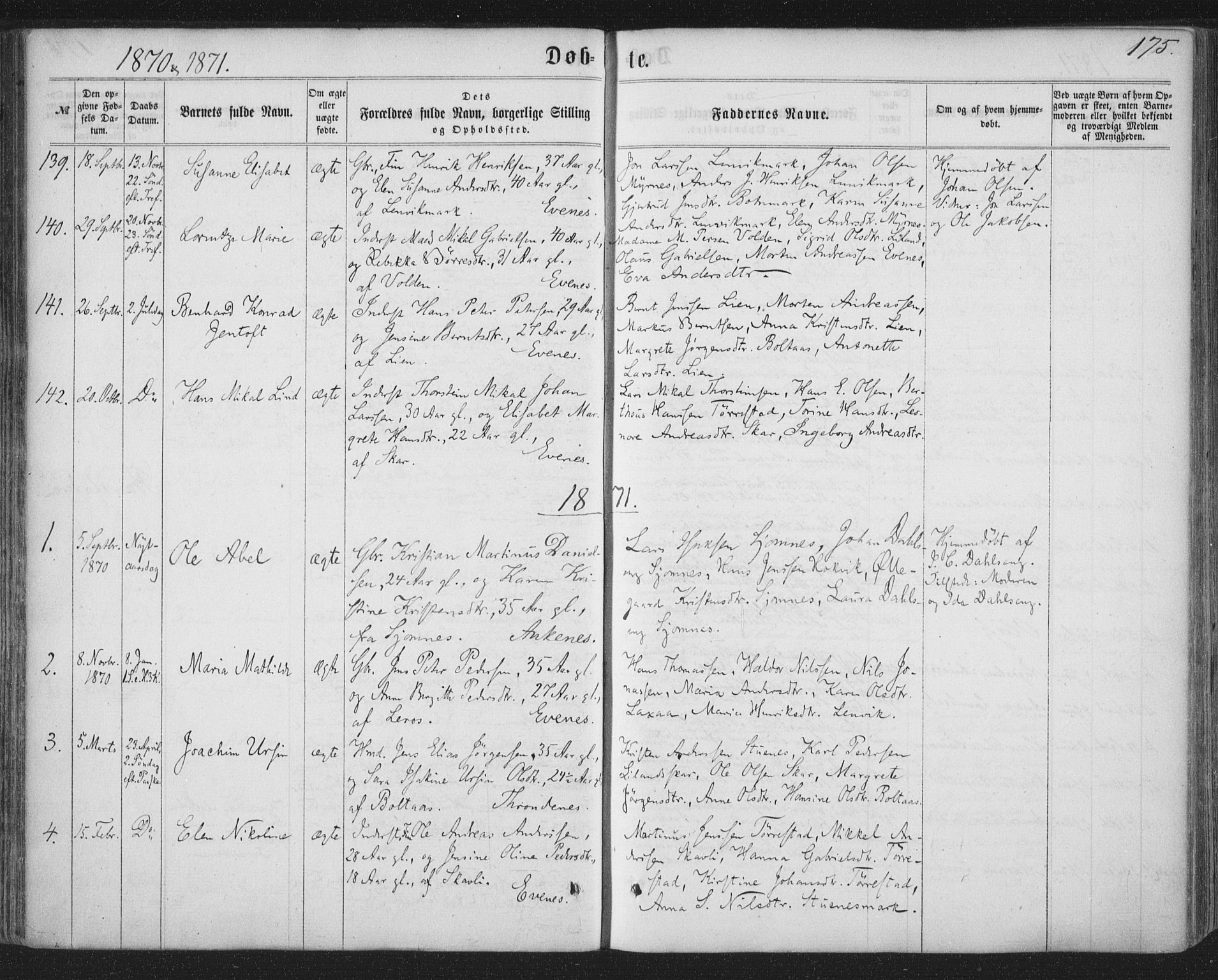 Ministerialprotokoller, klokkerbøker og fødselsregistre - Nordland, SAT/A-1459/863/L0896: Parish register (official) no. 863A08, 1861-1871, p. 175