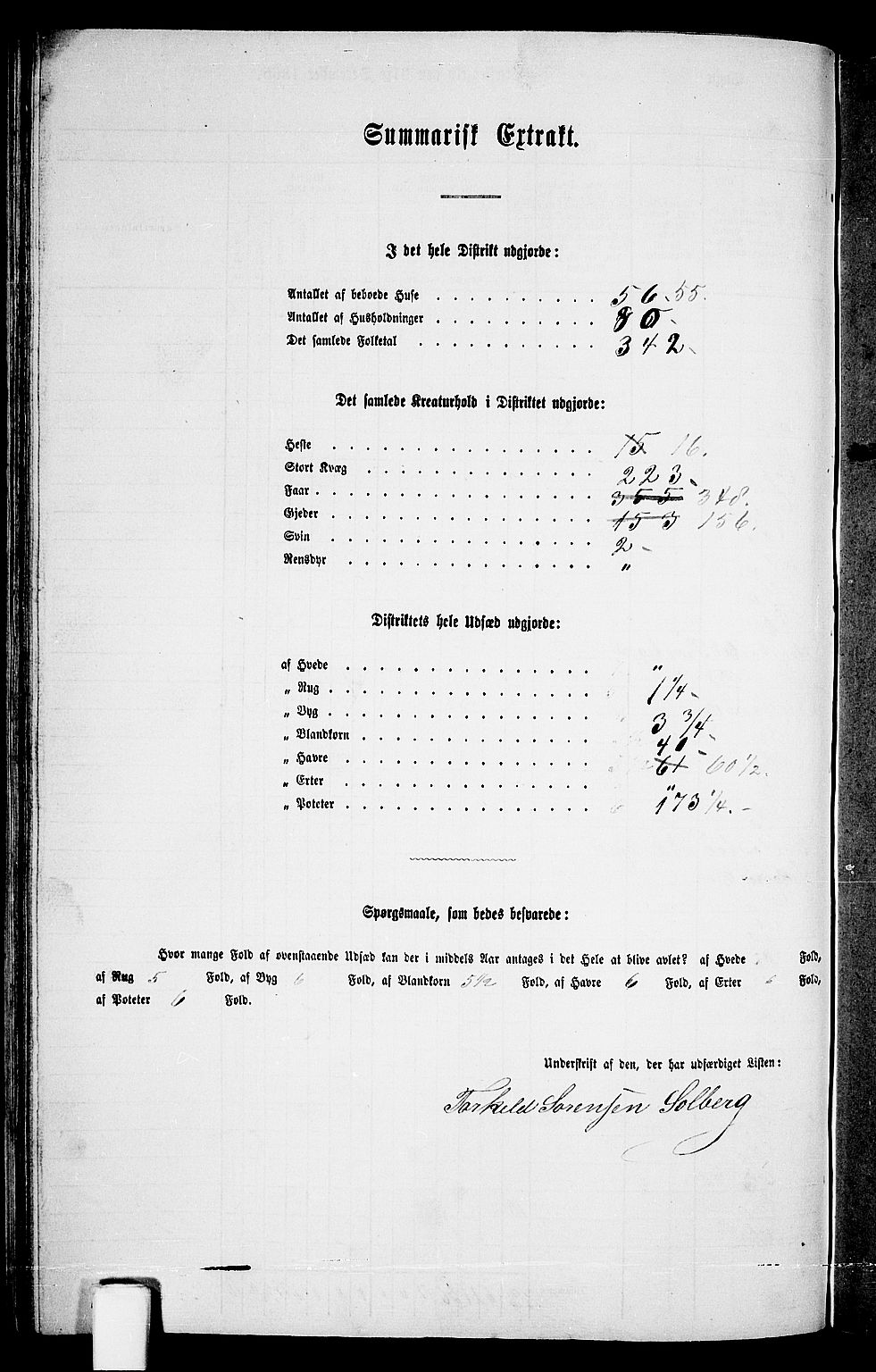 RA, 1865 census for Bjelland, 1865, p. 59