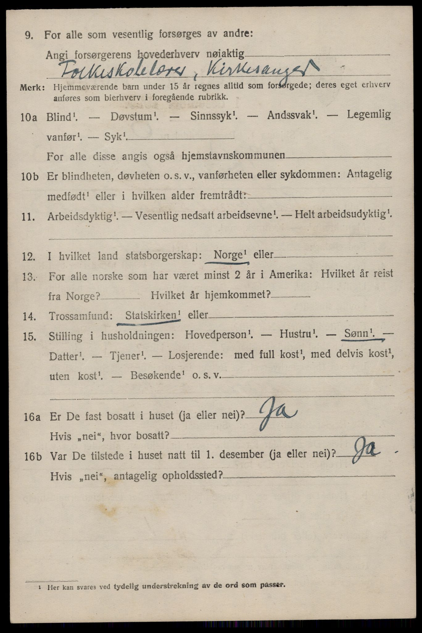 SAST, 1920 census for Skjold, 1920, p. 3881