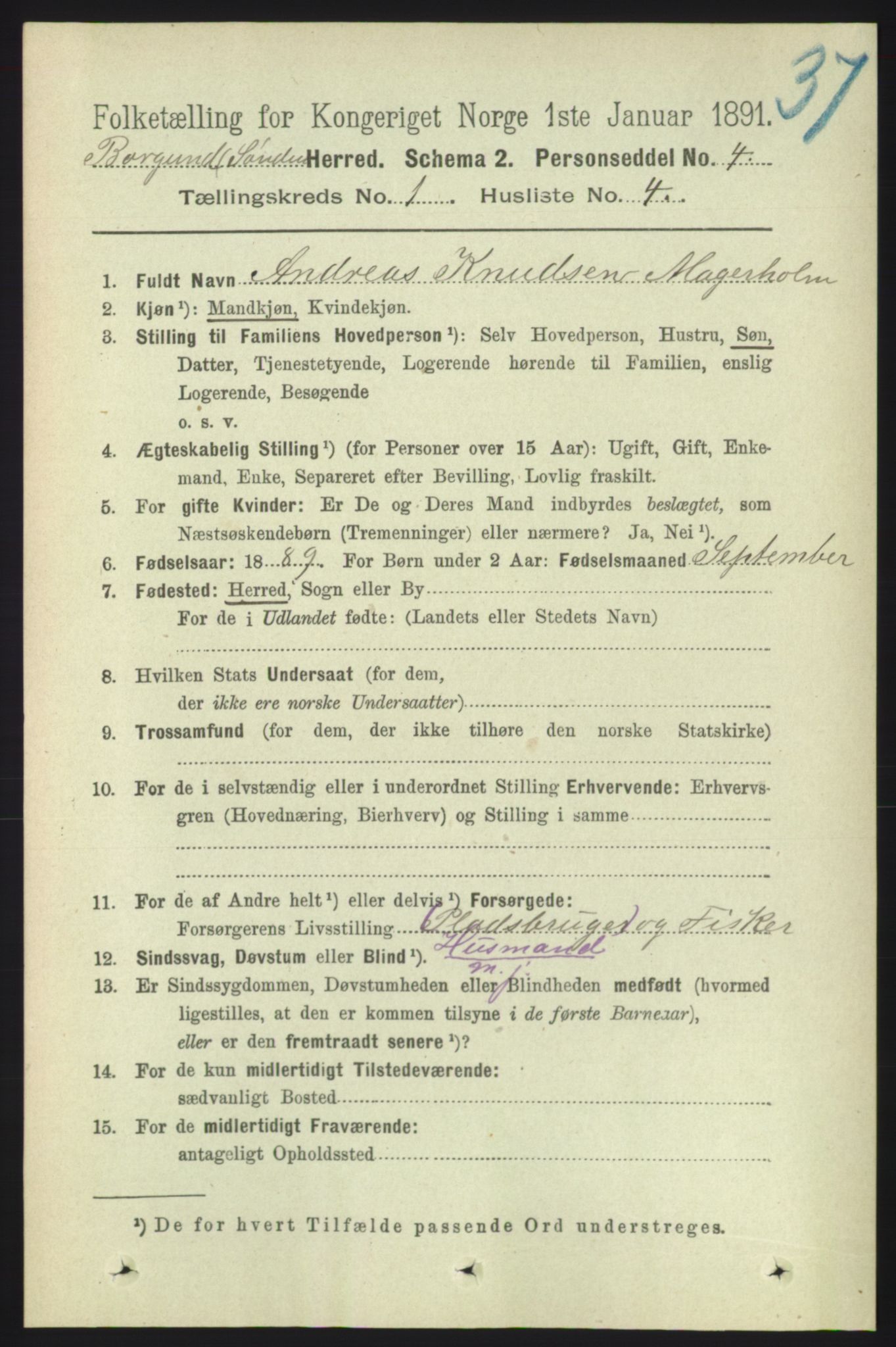 RA, 1891 census for 1531 Borgund, 1891, p. 136