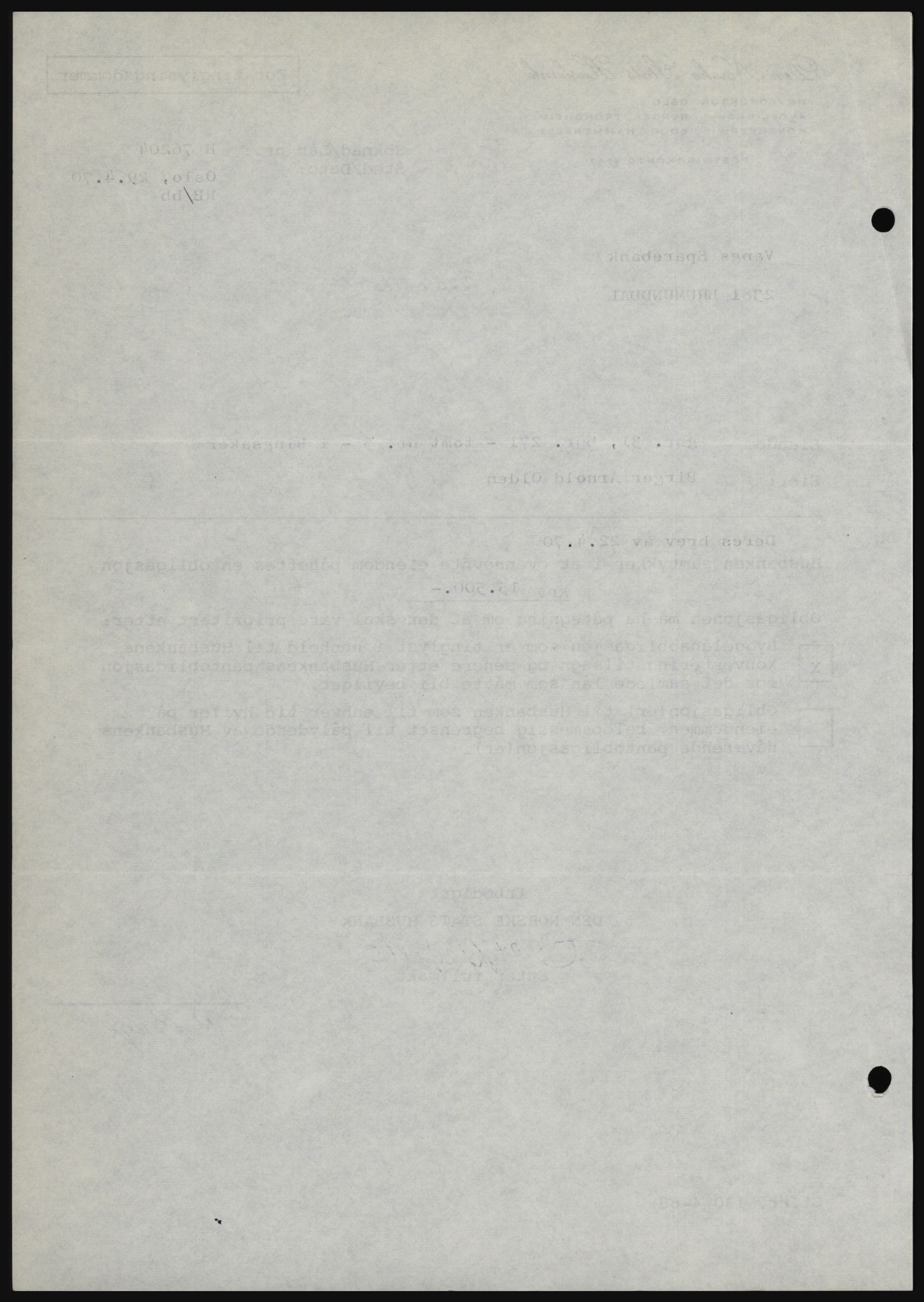 Nord-Hedmark sorenskriveri, SAH/TING-012/H/Hc/L0033: Mortgage book no. 33, 1970-1970, Diary no: : 2259/1970