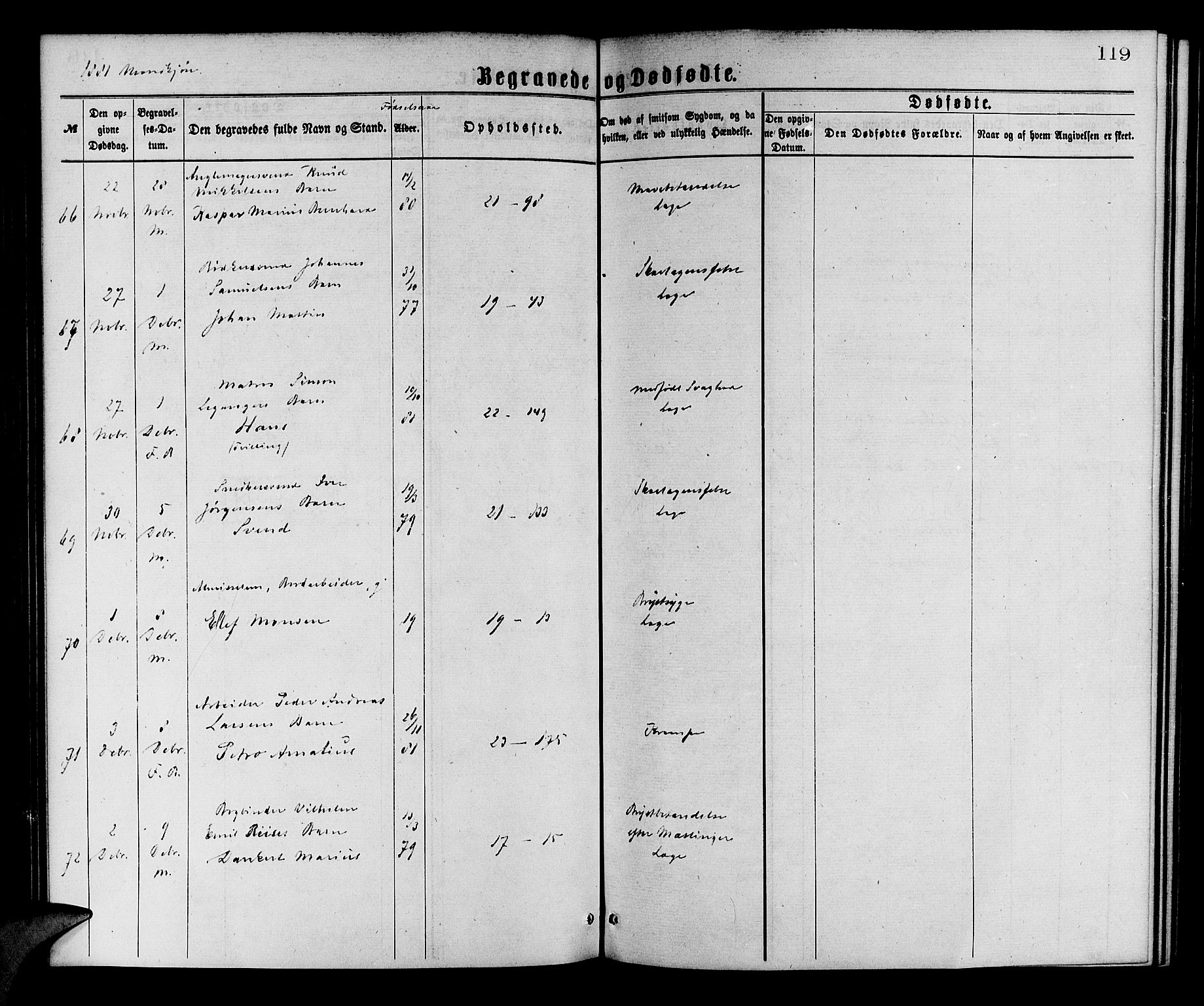 Korskirken sokneprestembete, AV/SAB-A-76101/H/Hab: Parish register (copy) no. E 3, 1871-1883, p. 119