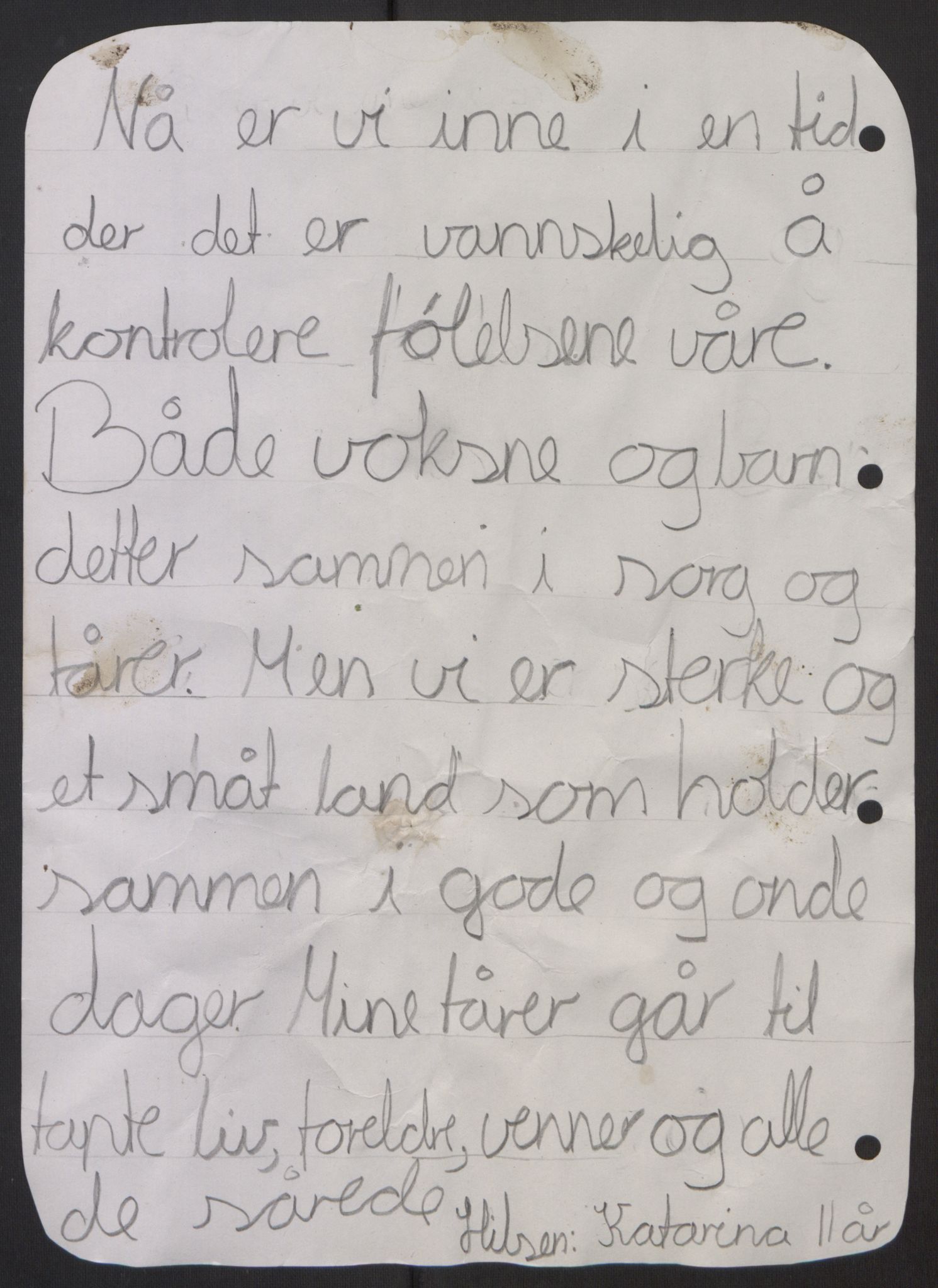 Minnemateriale etter 22.07.2011, RA/S-6313/00/A/L0001: Minnemateriale utvalgt for publisering i forbindelse med ettårsmarkeringen, 2011, p. 614