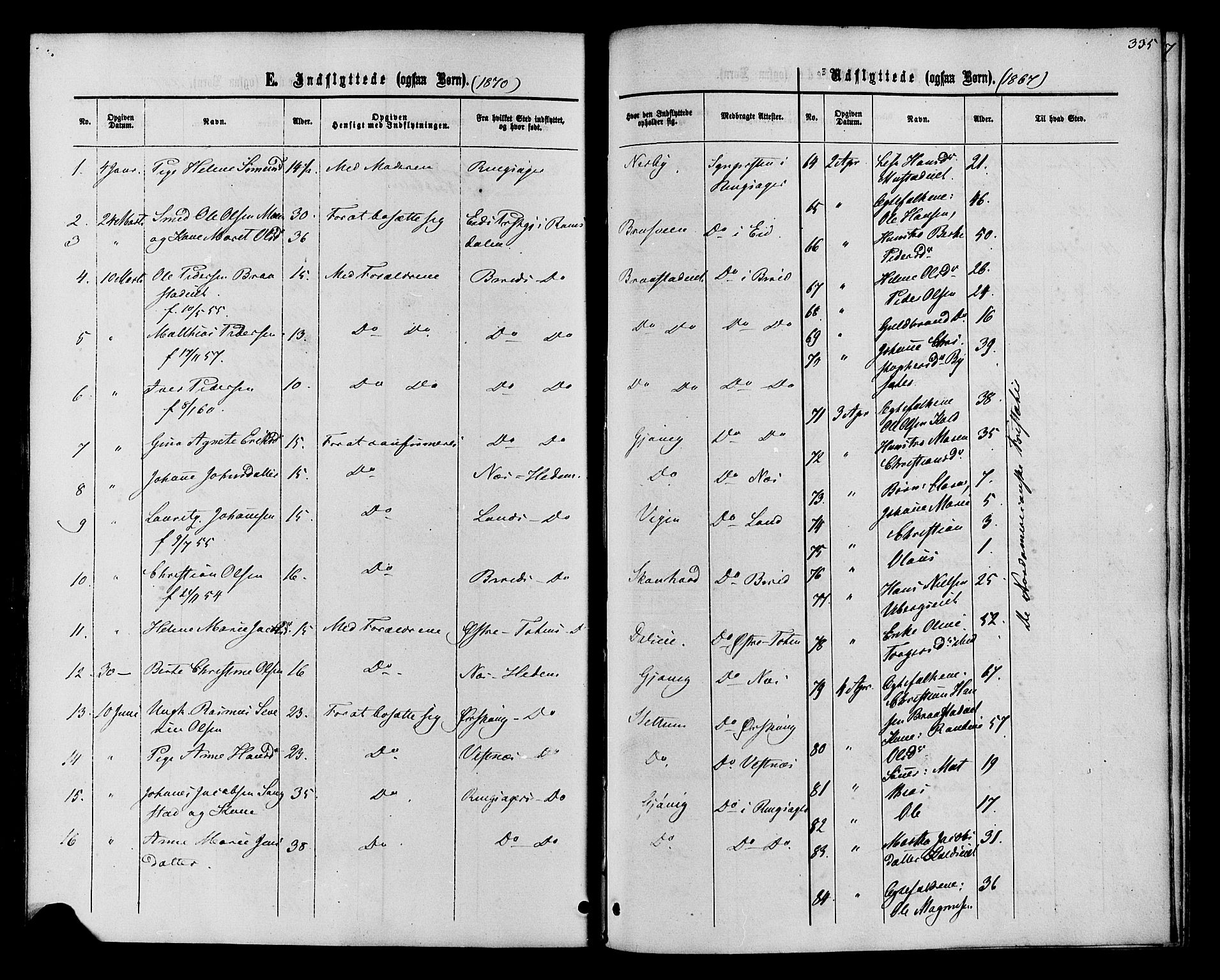 Vardal prestekontor, AV/SAH-PREST-100/H/Ha/Haa/L0007: Parish register (official) no. 7, 1867-1878, p. 335