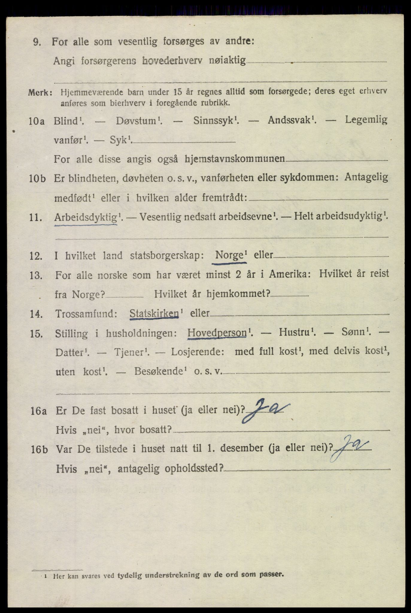 SAH, 1920 census for Øystre Slidre, 1920, p. 5342