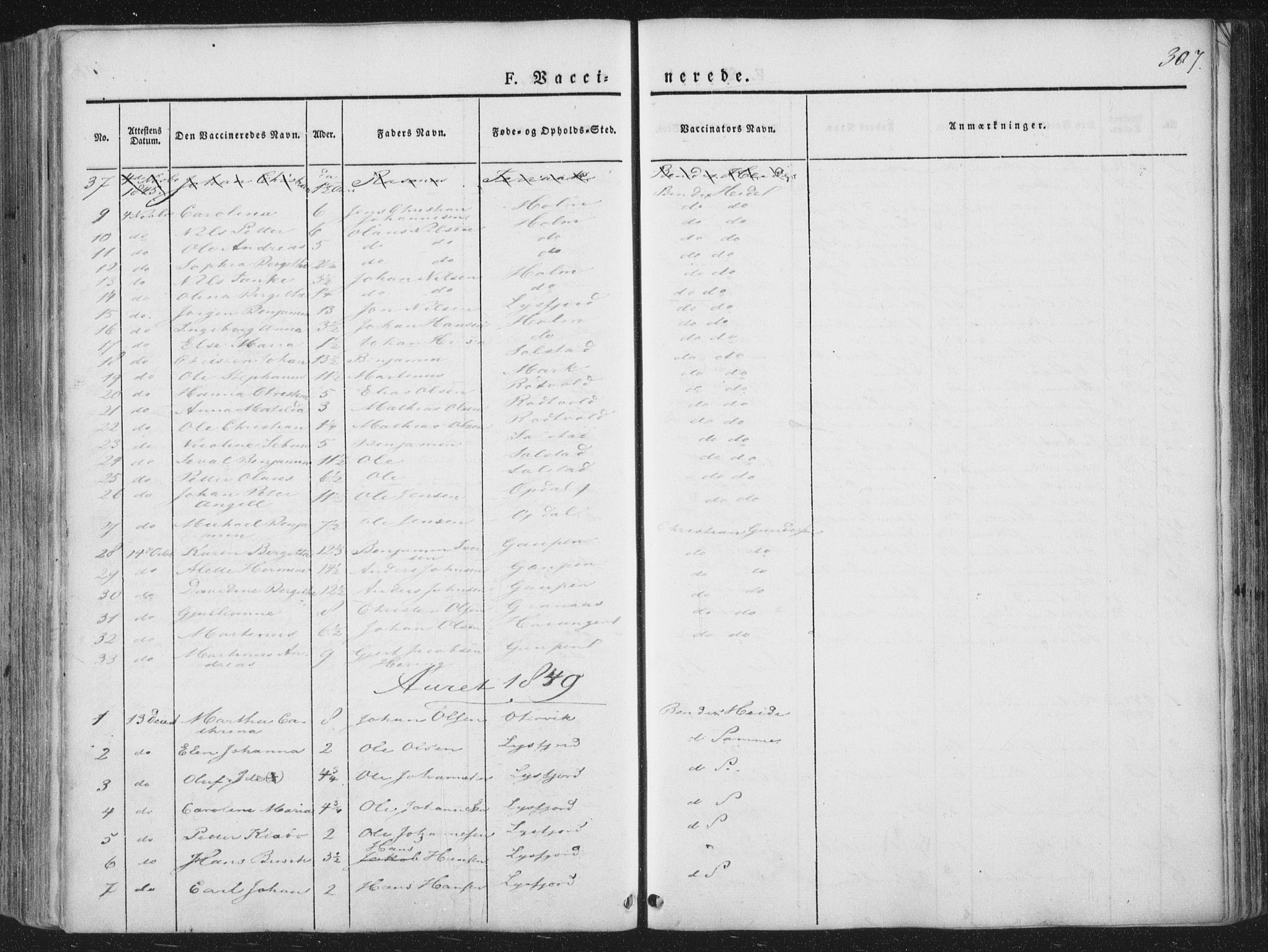 Ministerialprotokoller, klokkerbøker og fødselsregistre - Nordland, AV/SAT-A-1459/810/L0144: Parish register (official) no. 810A07 /1, 1841-1862, p. 307