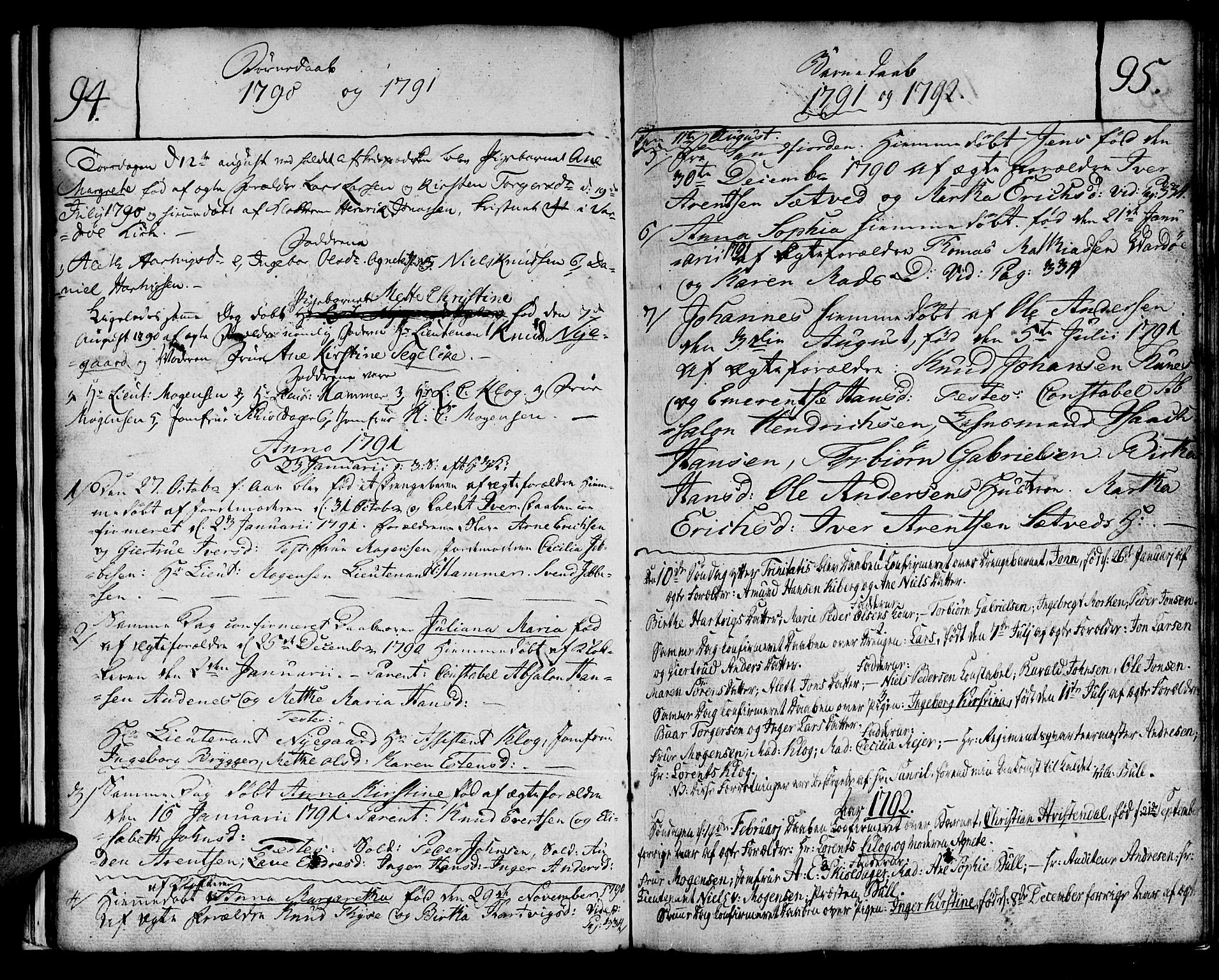 Vardø sokneprestkontor, SATØ/S-1332/H/Ha/L0001kirke: Parish register (official) no. 1, 1769-1804, p. 94-95