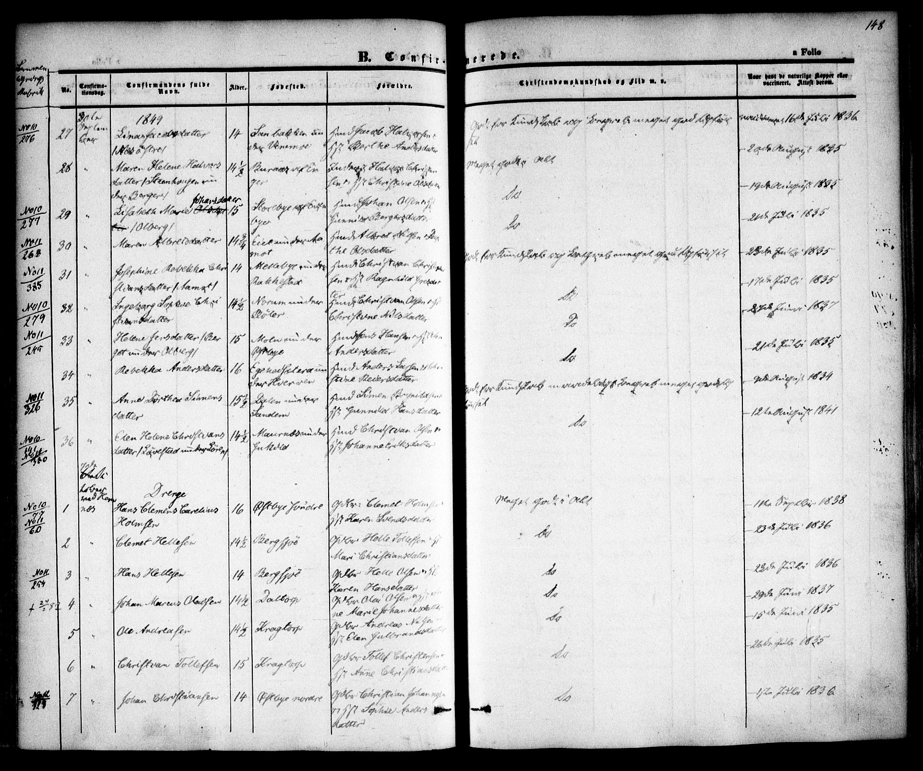 Høland prestekontor Kirkebøker, AV/SAO-A-10346a/F/Fa/L0009: Parish register (official) no. I 9, 1846-1853, p. 148